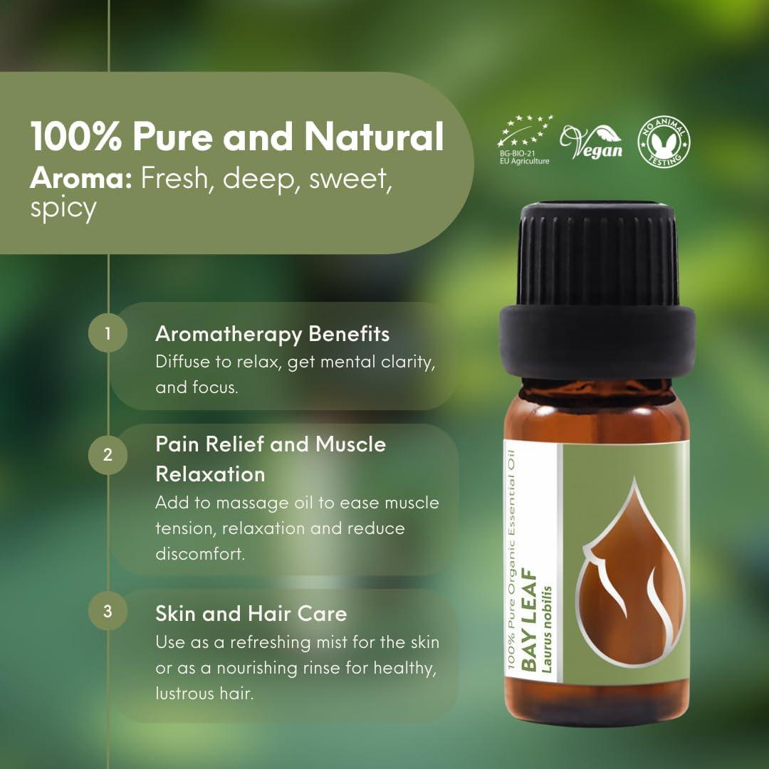 Aceite Esencial de Hoja de Laurel Orgánico Essences Bulgaria 10ml - 100% Puro