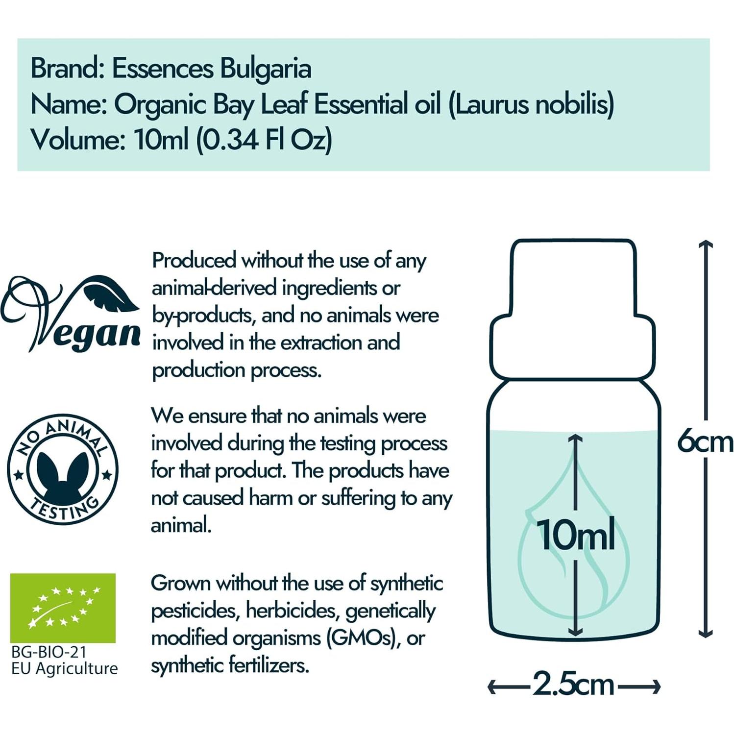 Aceite Esencial de Hoja de Laurel Orgánico Essences Bulgaria 10ml - 100% Puro