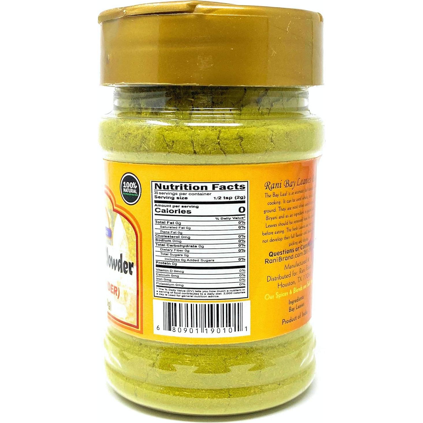 Polvo de Hoja de Laurel Rani 70g - 100% Natural, Vegano