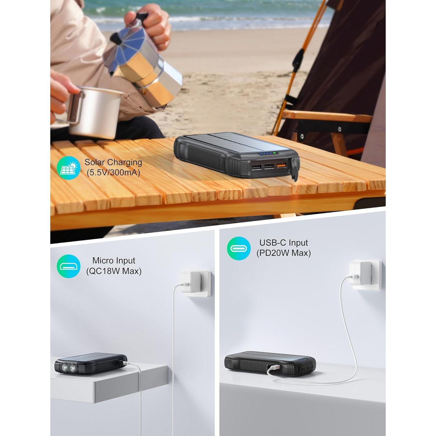 Banco de Energía Solar 40000mAh DongGuan Cargador Rápido