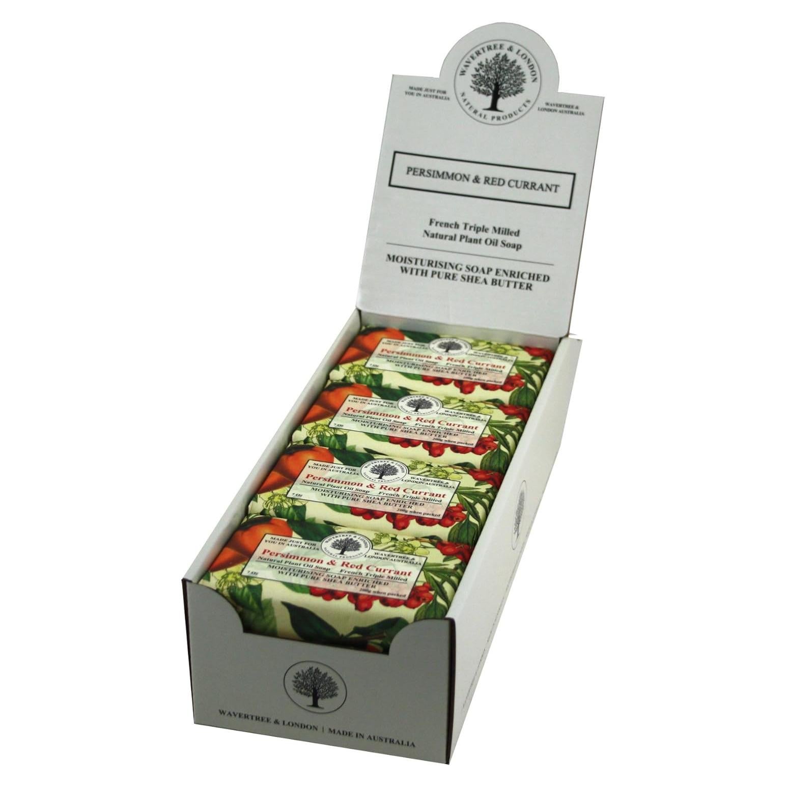 Jabón Natural Wavertree & London Caqui y Grosella Roja 198g