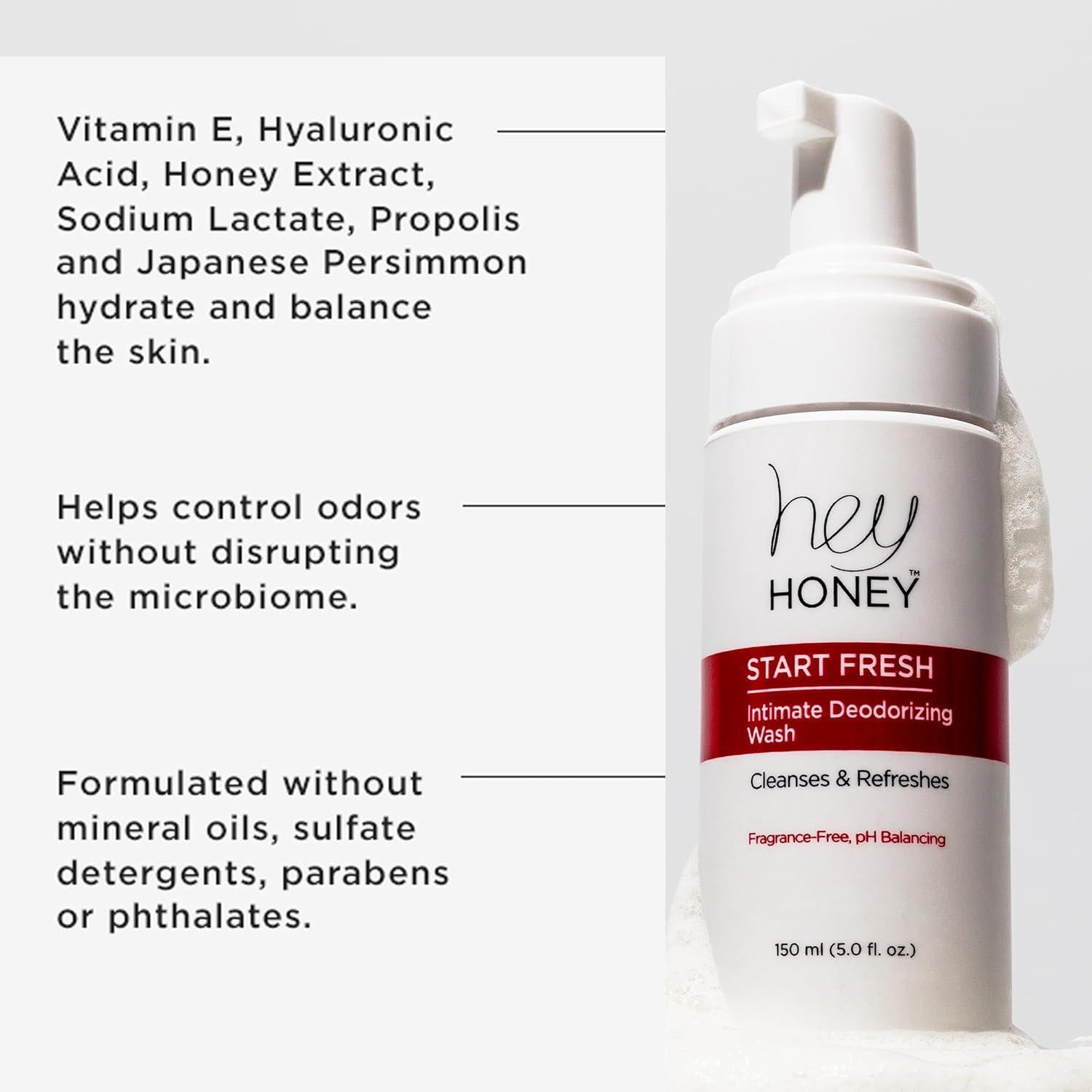 Espuma Limpiadora Intima Hey Honey 148 ml pH Equilibrado Aloe Vera