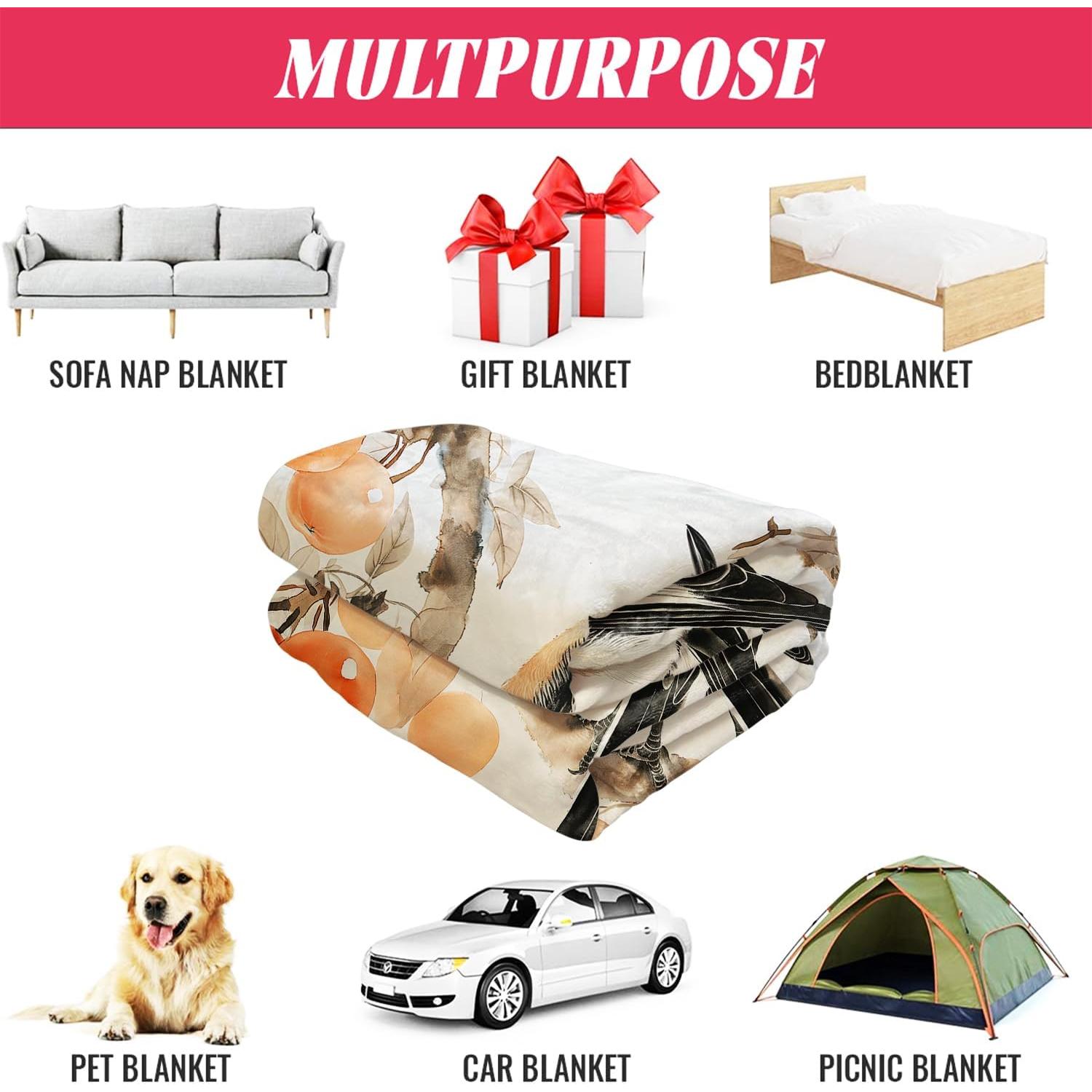 Manta de Felpa HommomH Urraca 127x152 cm Suave y Lavable