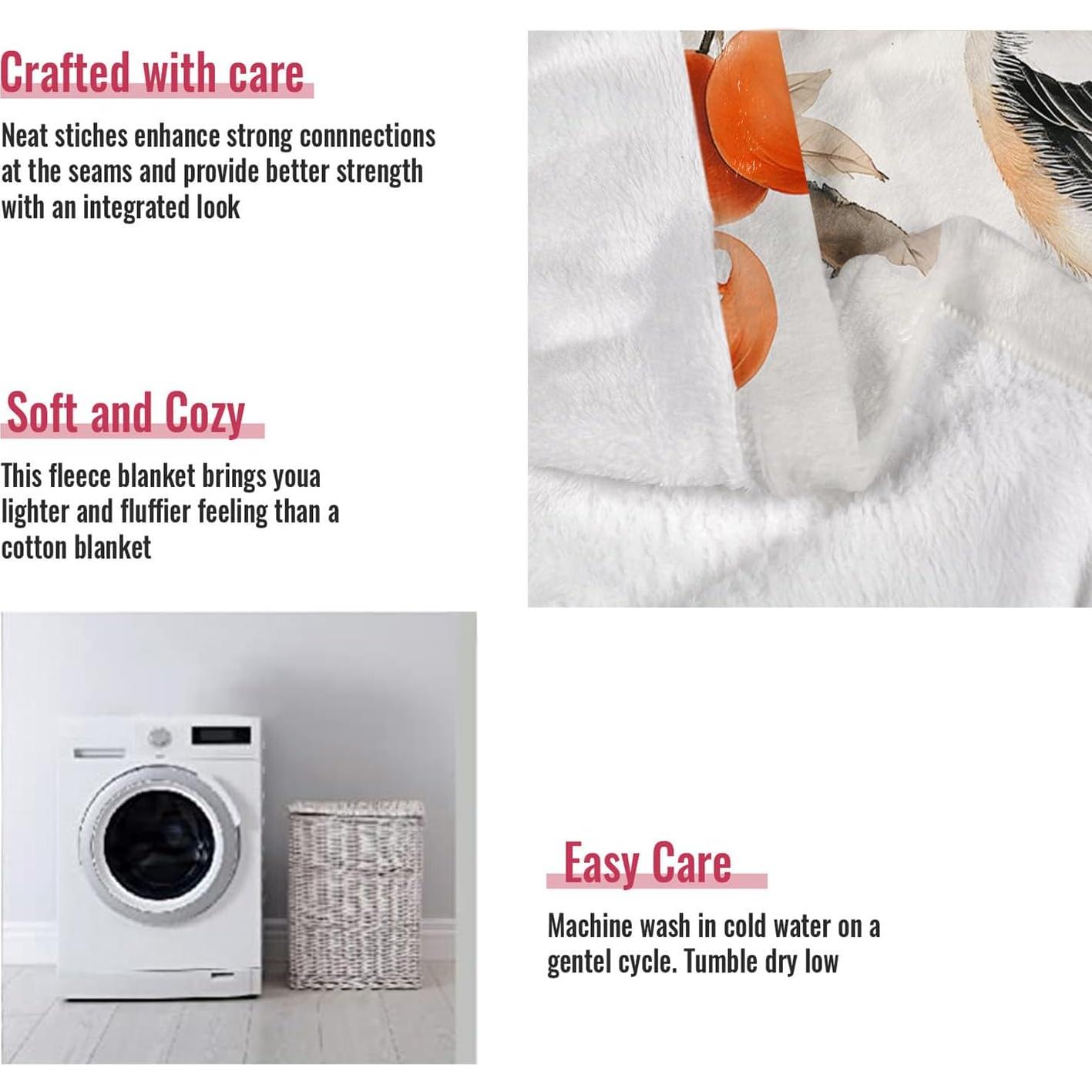 Manta de Felpa HommomH Urraca 127x152 cm Suave y Lavable