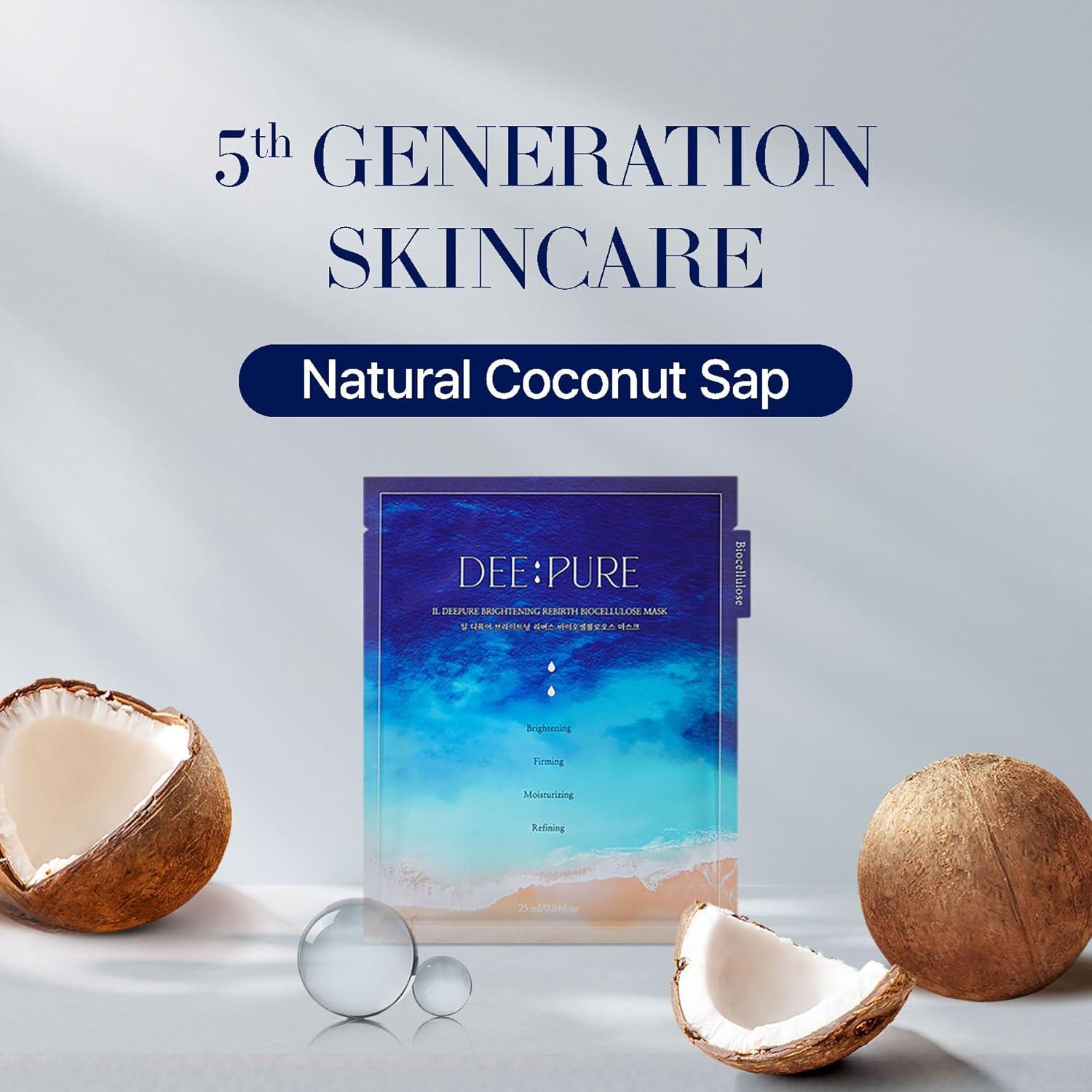 Mascarilla Facial Biocelulosa IL DEE PURE Rebirth - Vegana, Hidratante, 5 Unidades