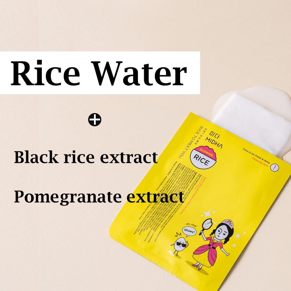 Máscara Facial Hidratante MIDHA de Leche de Arroz 5 Unidades