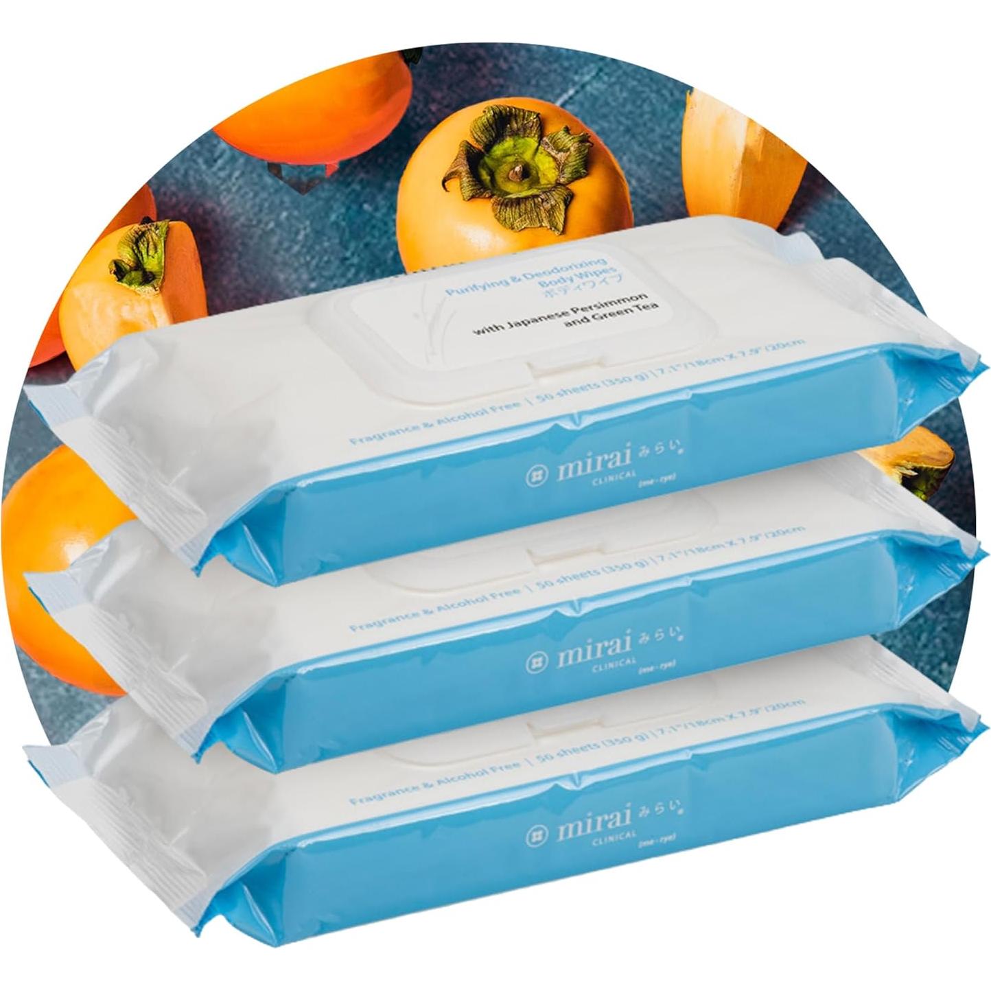 Paquete de Frescura Definitiva Mirai Clinical - Toallitas, Desodorante y Gel de Ducha