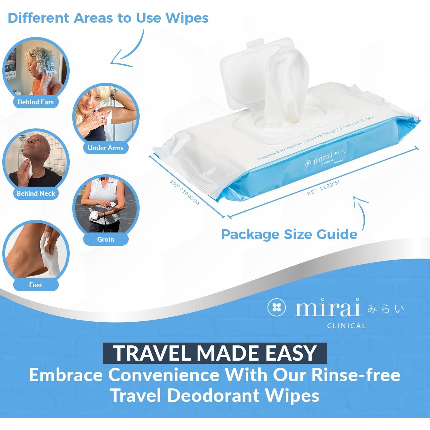 Paquete de Frescura Definitiva Mirai Clinical - Toallitas, Desodorante y Gel de Ducha