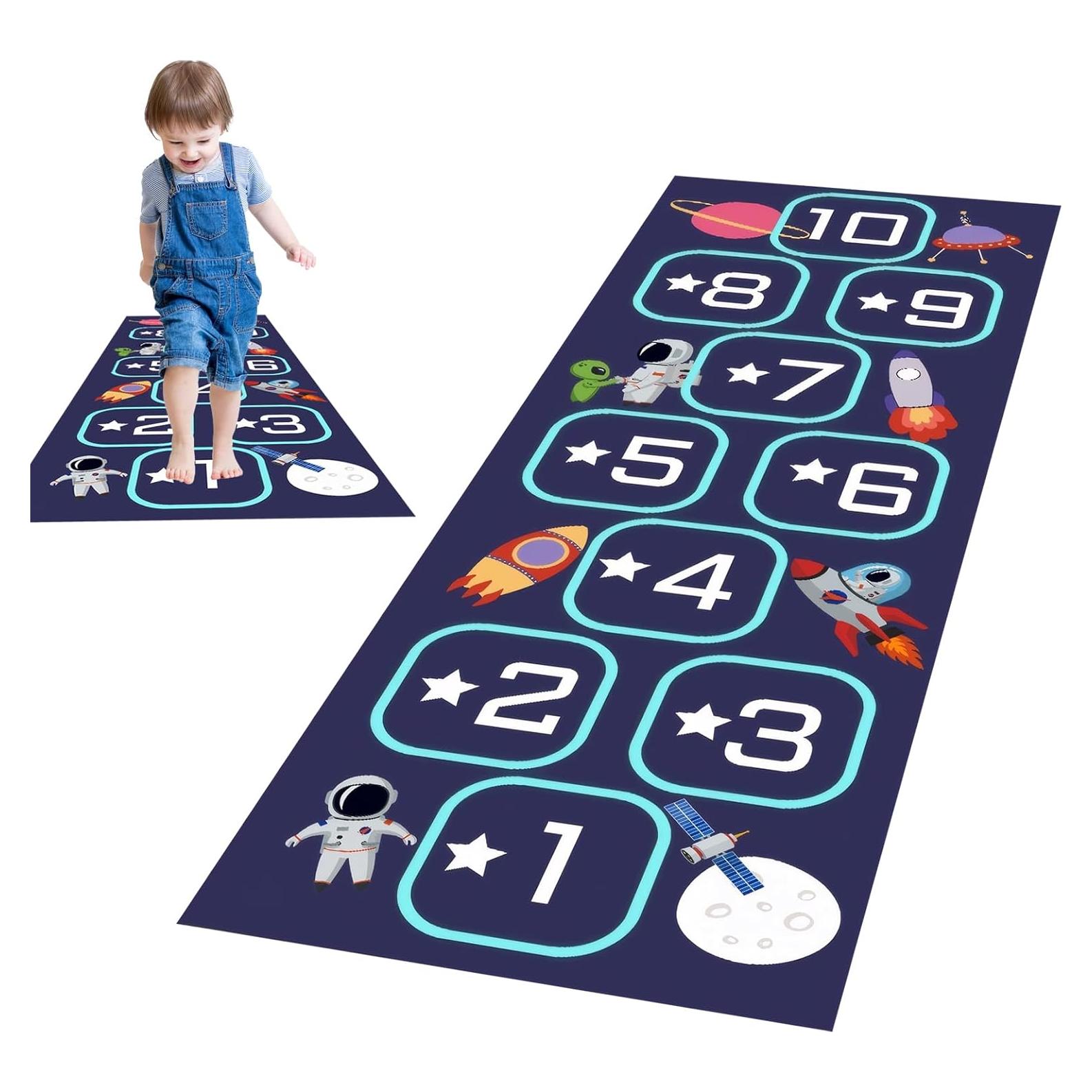 Alfombra de Rayuela PKRFCJ 60x120 cm Antideslizante Azul