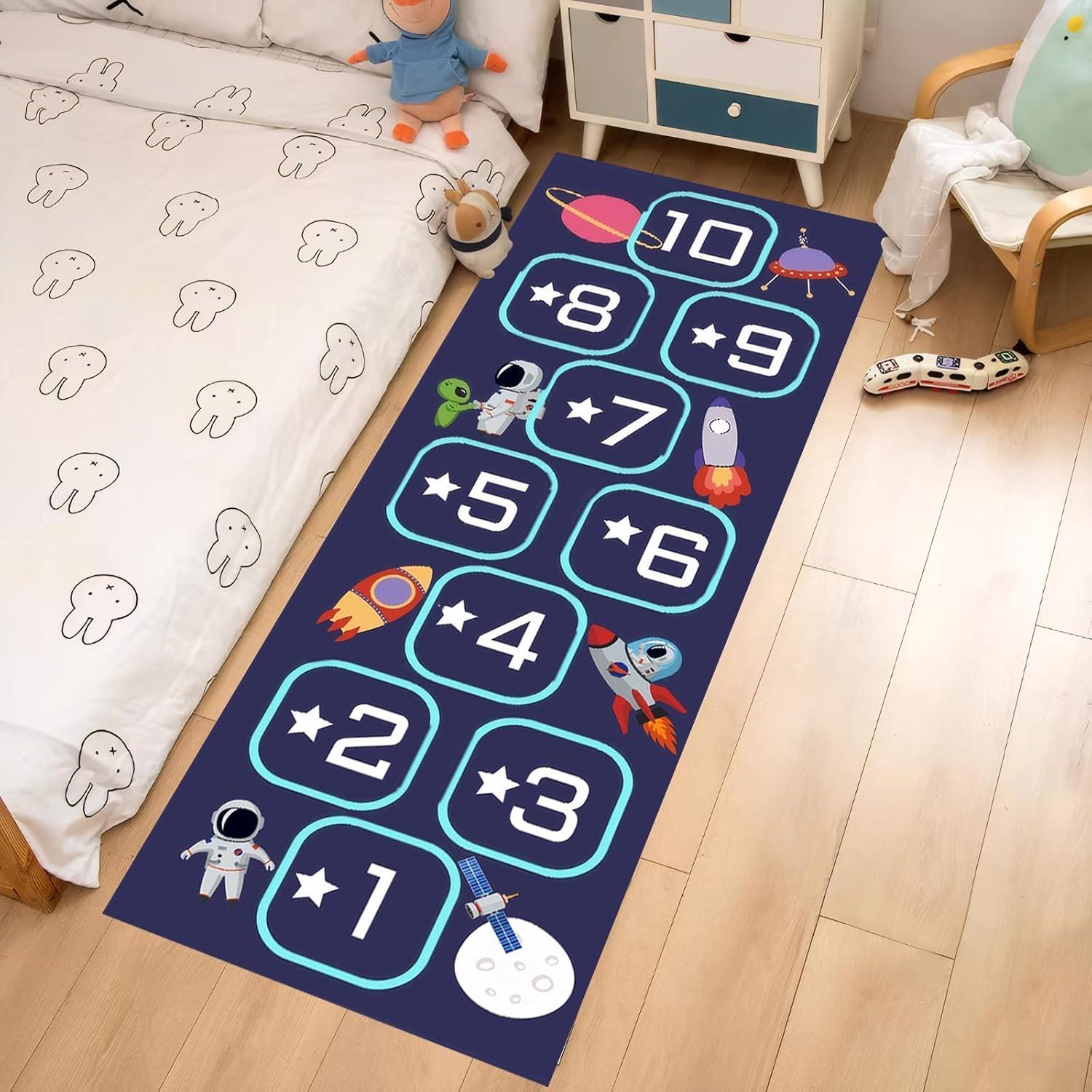 Alfombra de Rayuela PKRFCJ 60x120 cm Antideslizante Azul