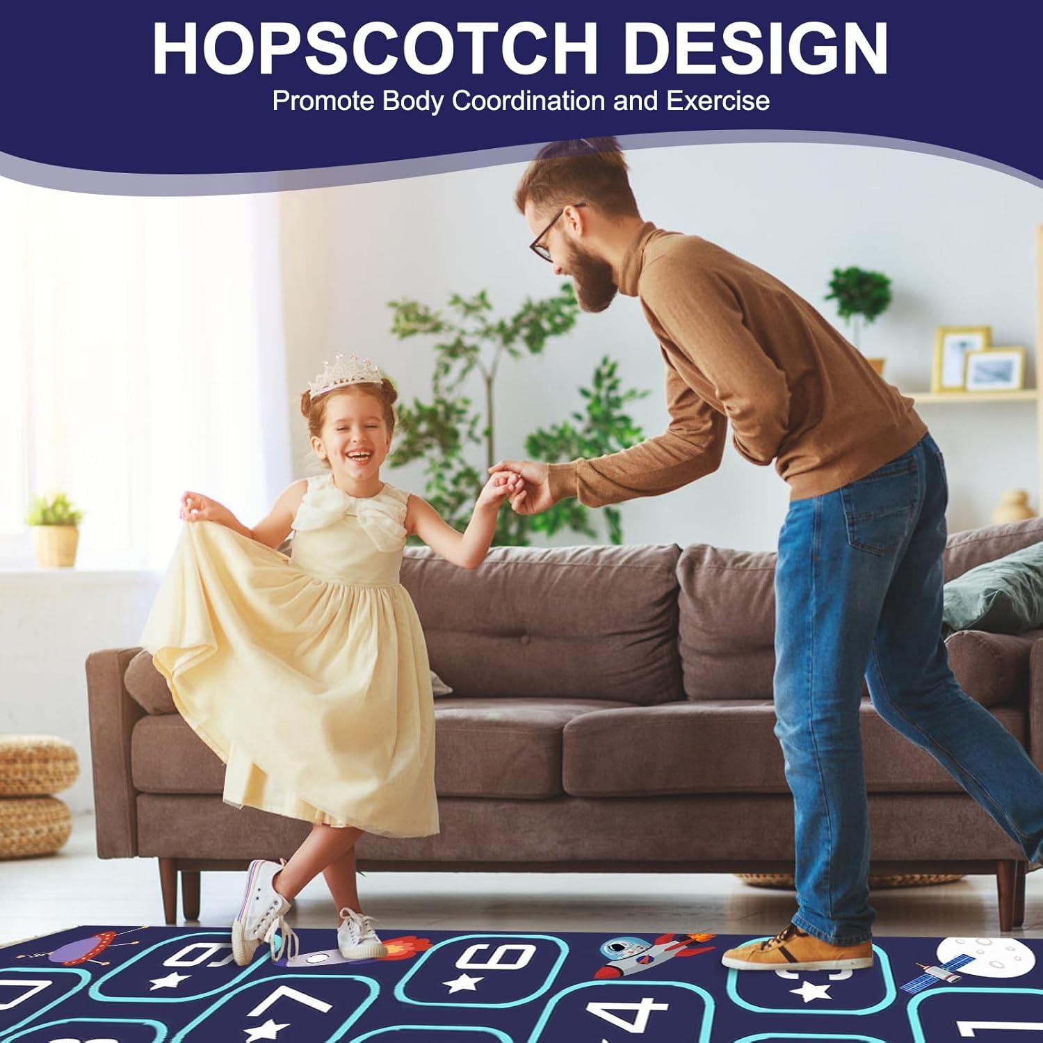 Alfombra de Rayuela PKRFCJ 60x120 cm Antideslizante Azul