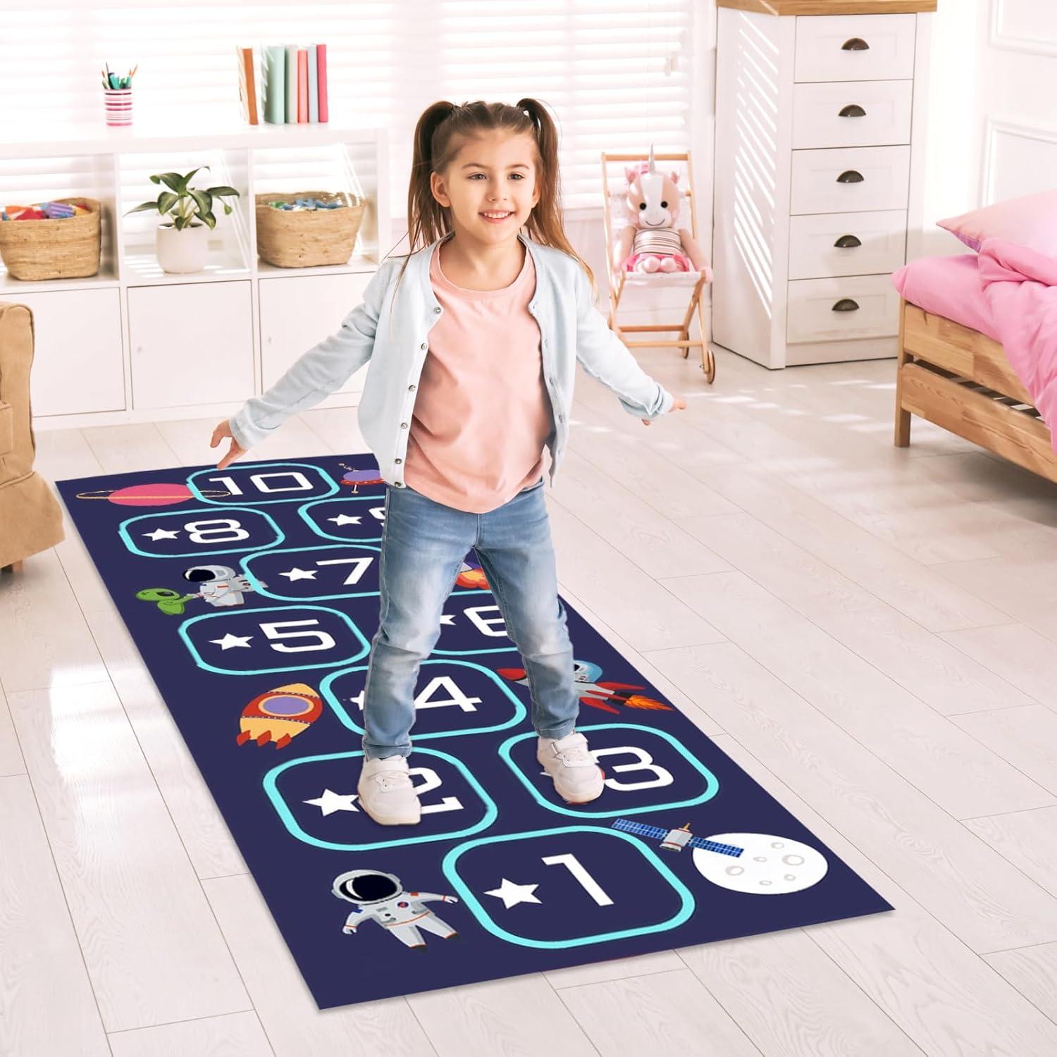 Alfombra de Rayuela PKRFCJ 60x120 cm Antideslizante Azul