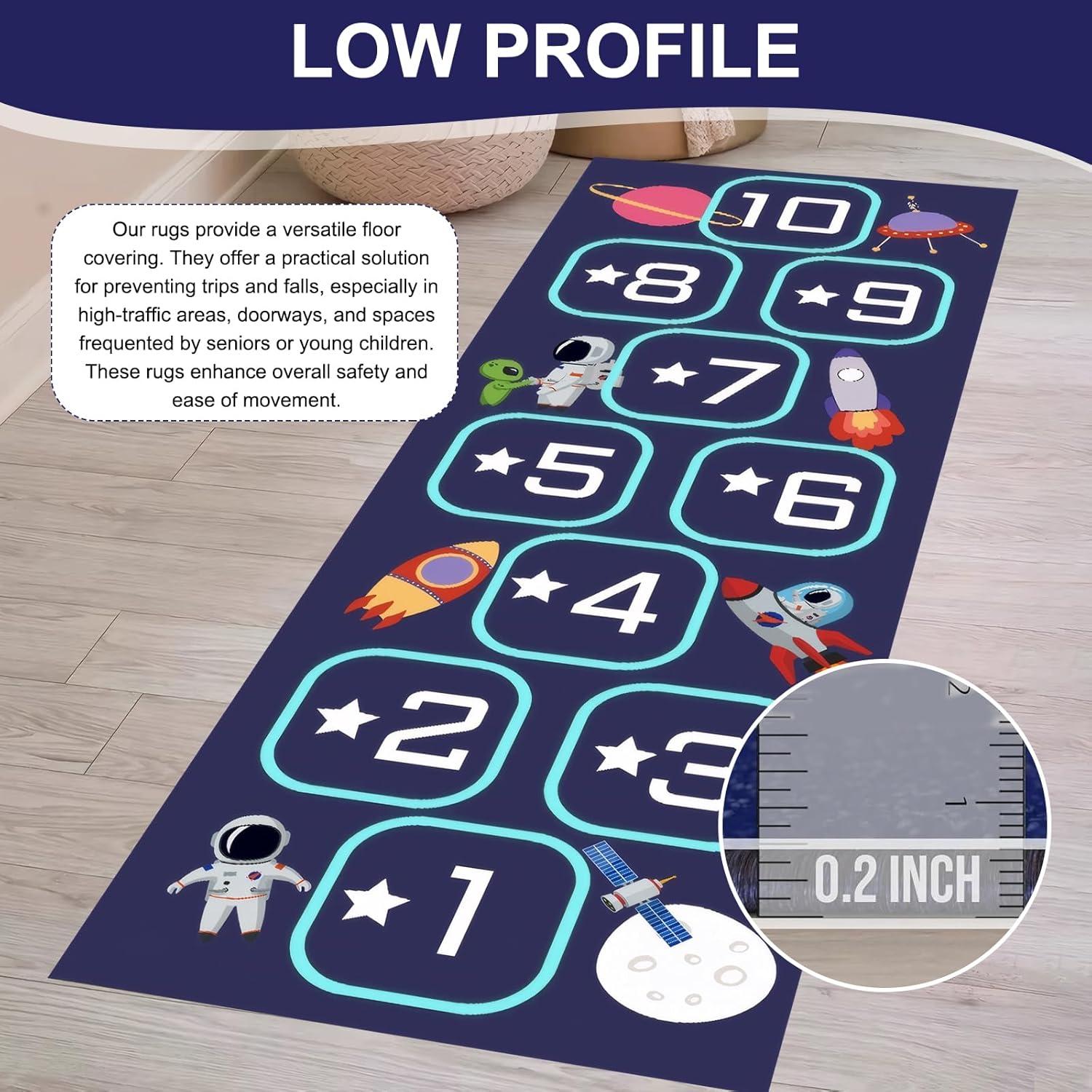 Alfombra de Rayuela PKRFCJ 60x120 cm Antideslizante Azul