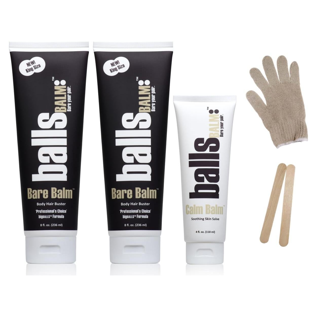 Sistema de Manejo de Vello Corporal ballsBALM - Par de Bare Doble