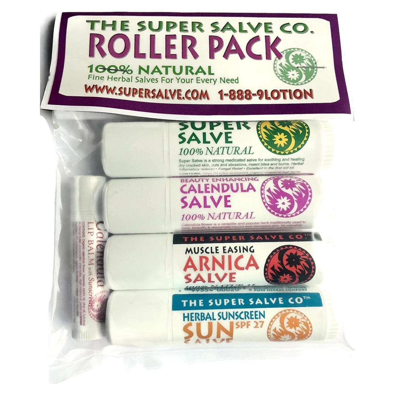 Paquete de 5 Salves Naturales Super Salve Co. para Viajes