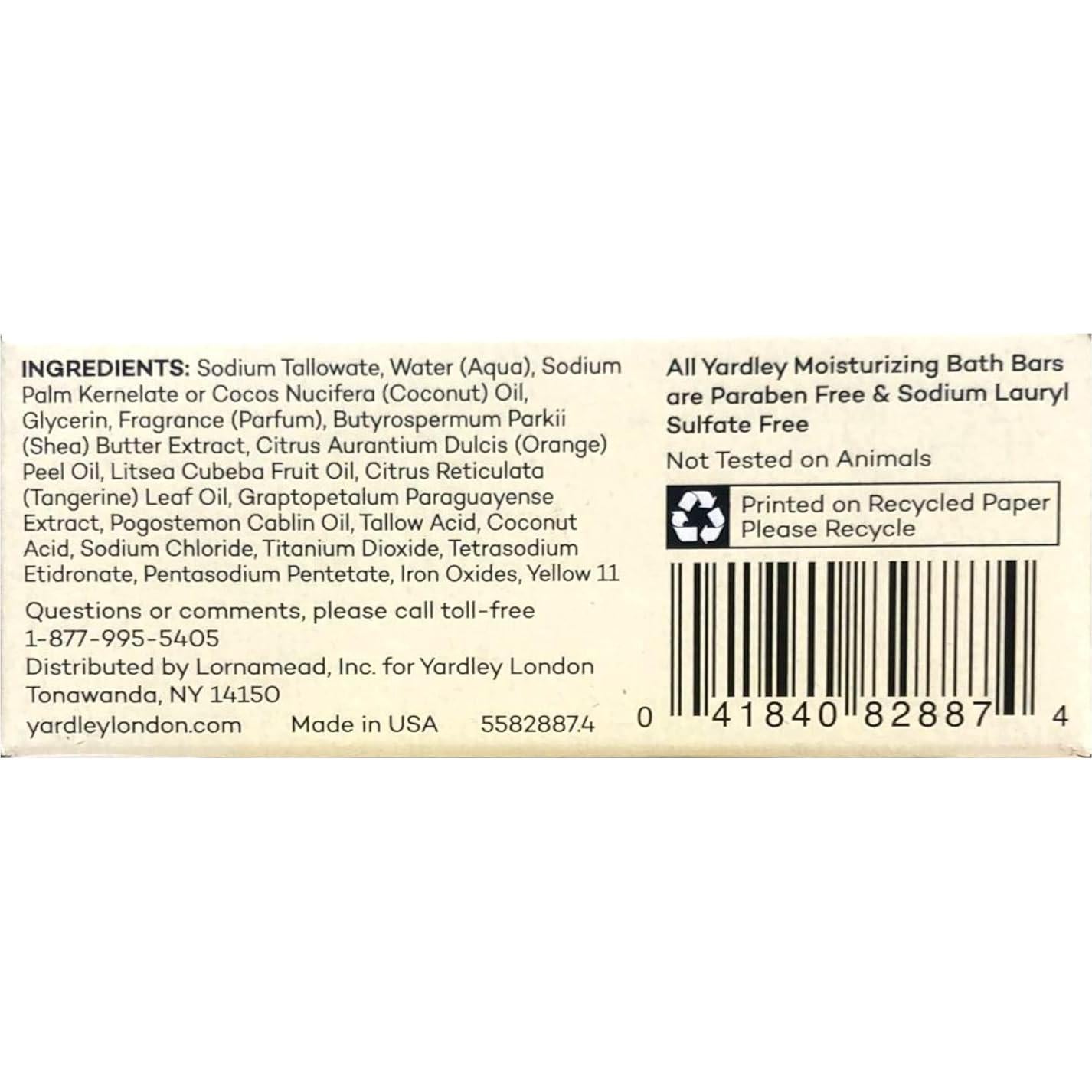 Jabón de baño hidratante Yardley London 120 g - Verbena de limón