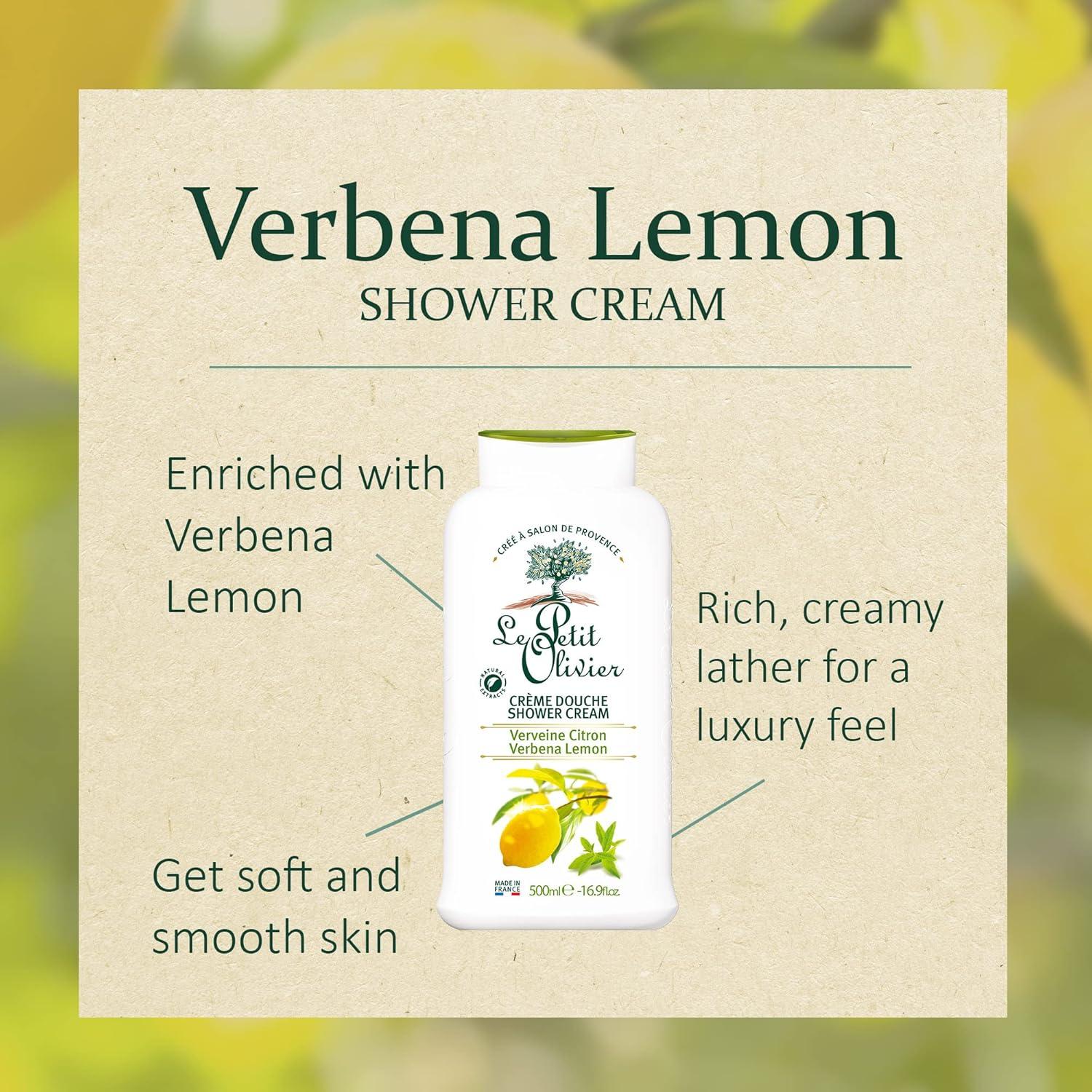 Crema de Ducha Le Petit Olivier 480 ml Limón de Verbena Hidratante