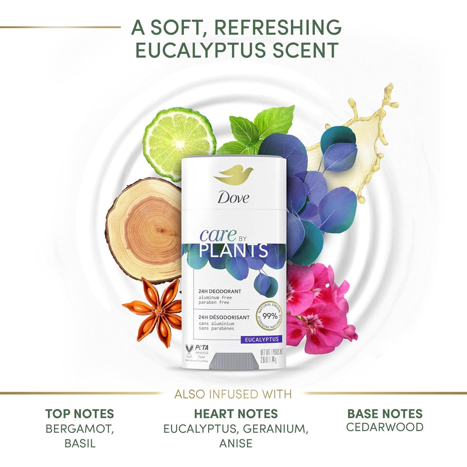 Desodorante en barra Dove Cuidado por Plantas Eucalipto 74g x3