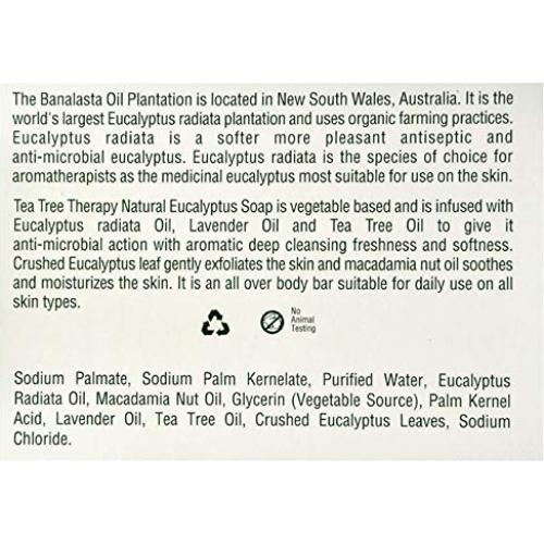 Jabón en barra vegetal Tea Tree Therapy Eucalipto 2 unidades