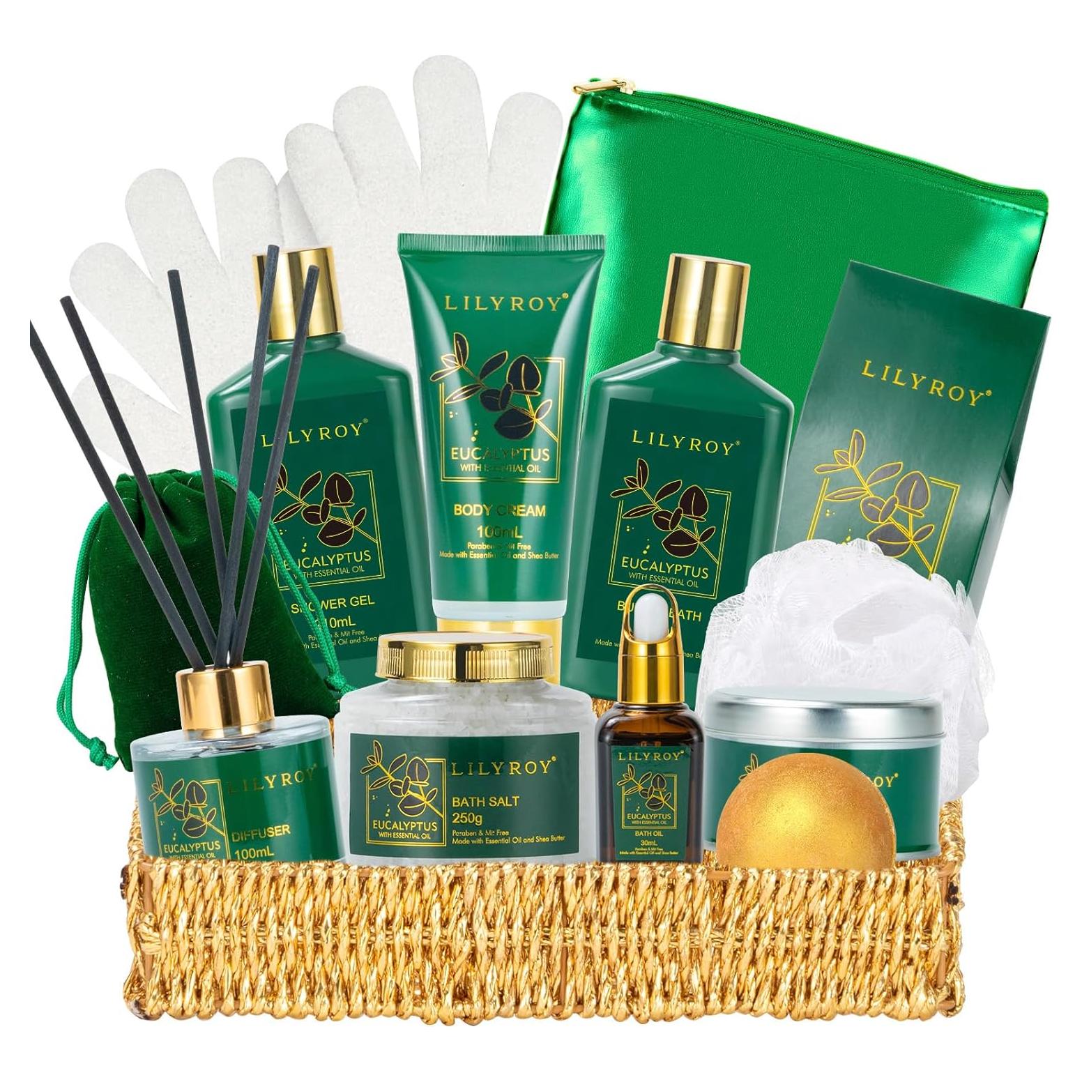 Cesta de Regalo de Spa Premium Eucalipto 15 Piezas LILY ROY