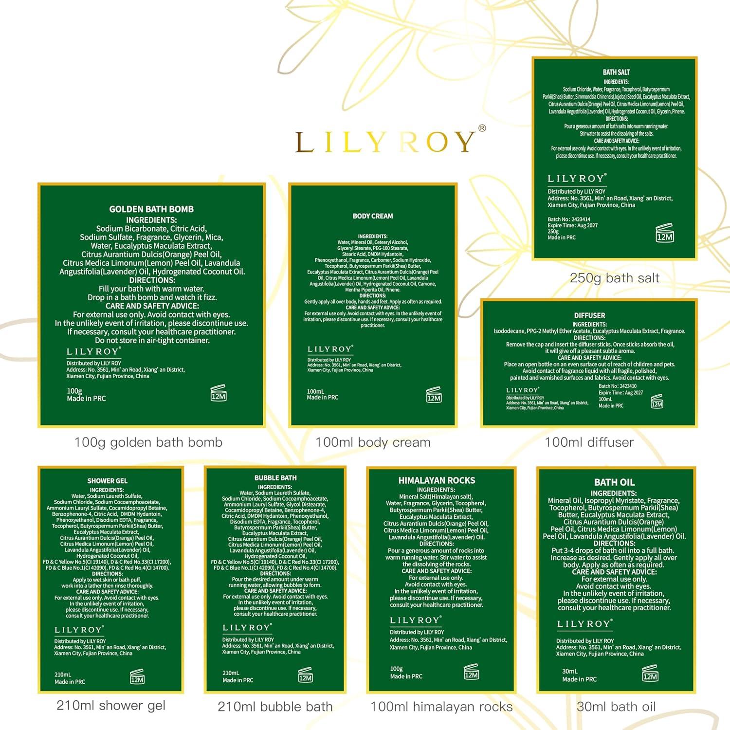 Cesta de Regalo de Spa Premium Eucalipto 15 Piezas LILY ROY