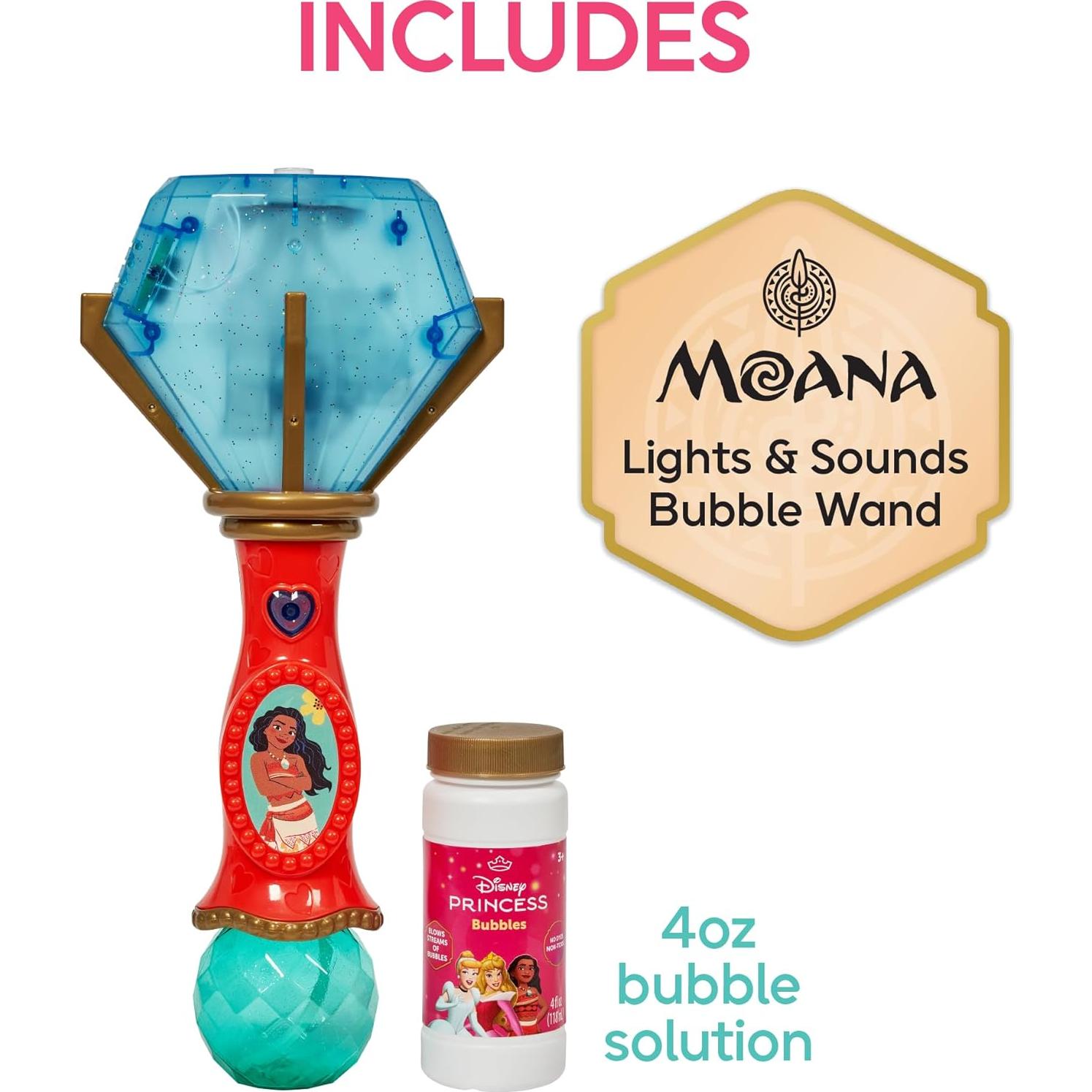 Varita Musical de Burbujas Disney Moana con Luz y Sonido