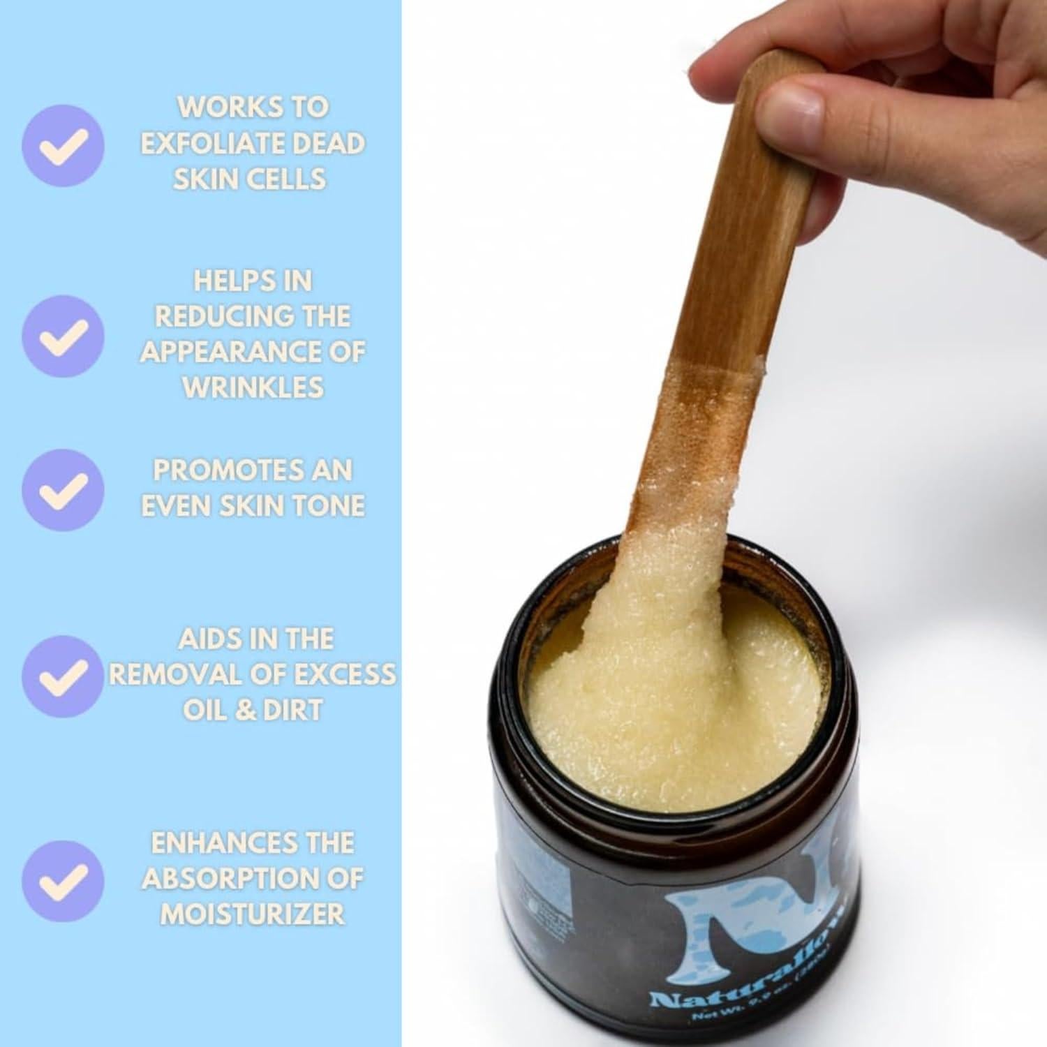 Exfoliante de Azúcar Naturallow 255g - Relajante para Todos los Tipos de Piel