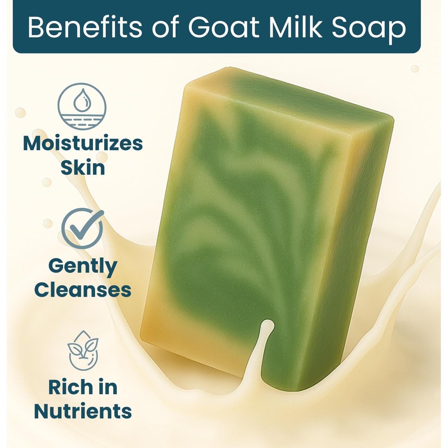 Jabón de Leche de Cabra Eucalipto y Menta 142g - Hecho a Mano