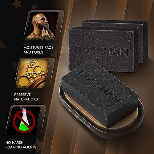 Jabón en Barra 4 en 1 Bossman - Paquete de 6 Eucalipto y Árbol de Té