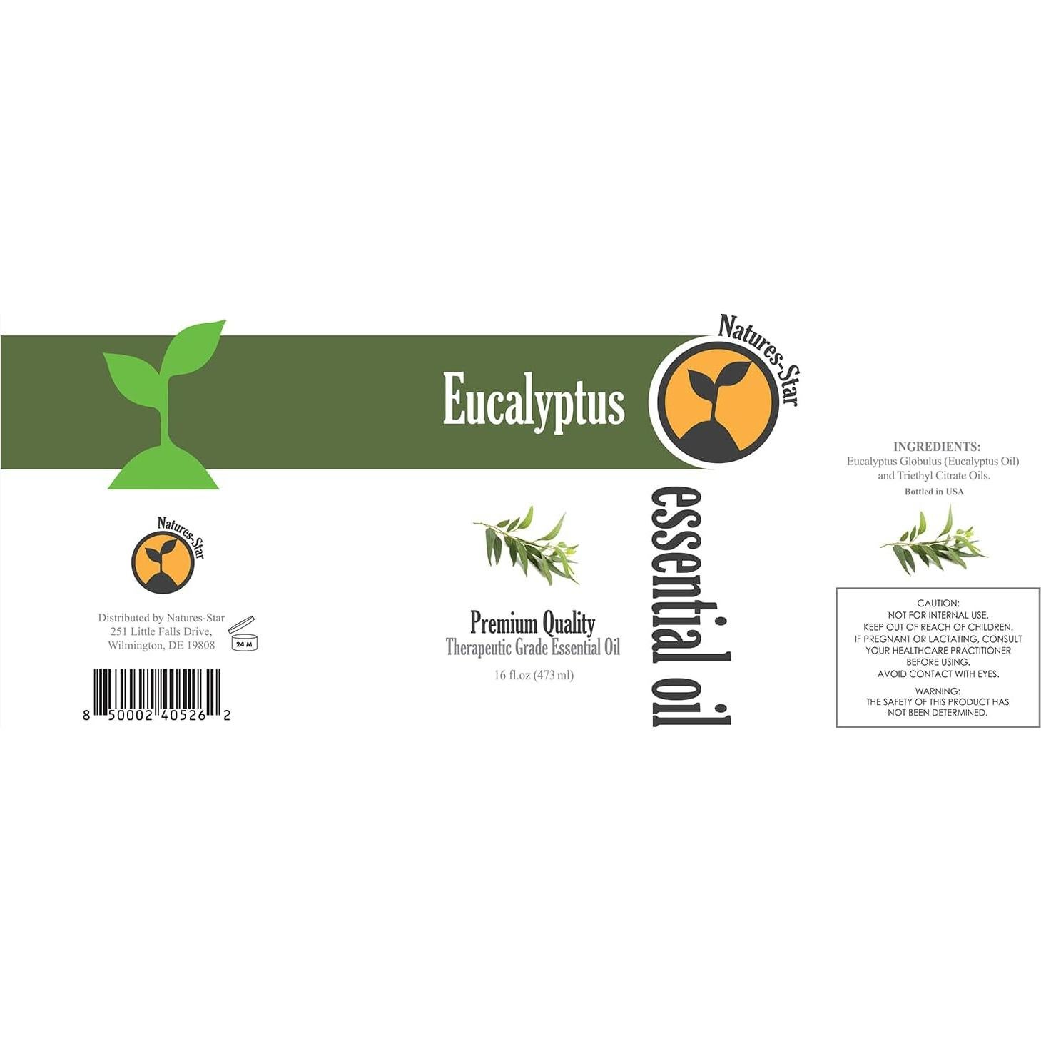 Aceite Esencial de Eucalipto 473ml Natures Star - Grado Terapéutico