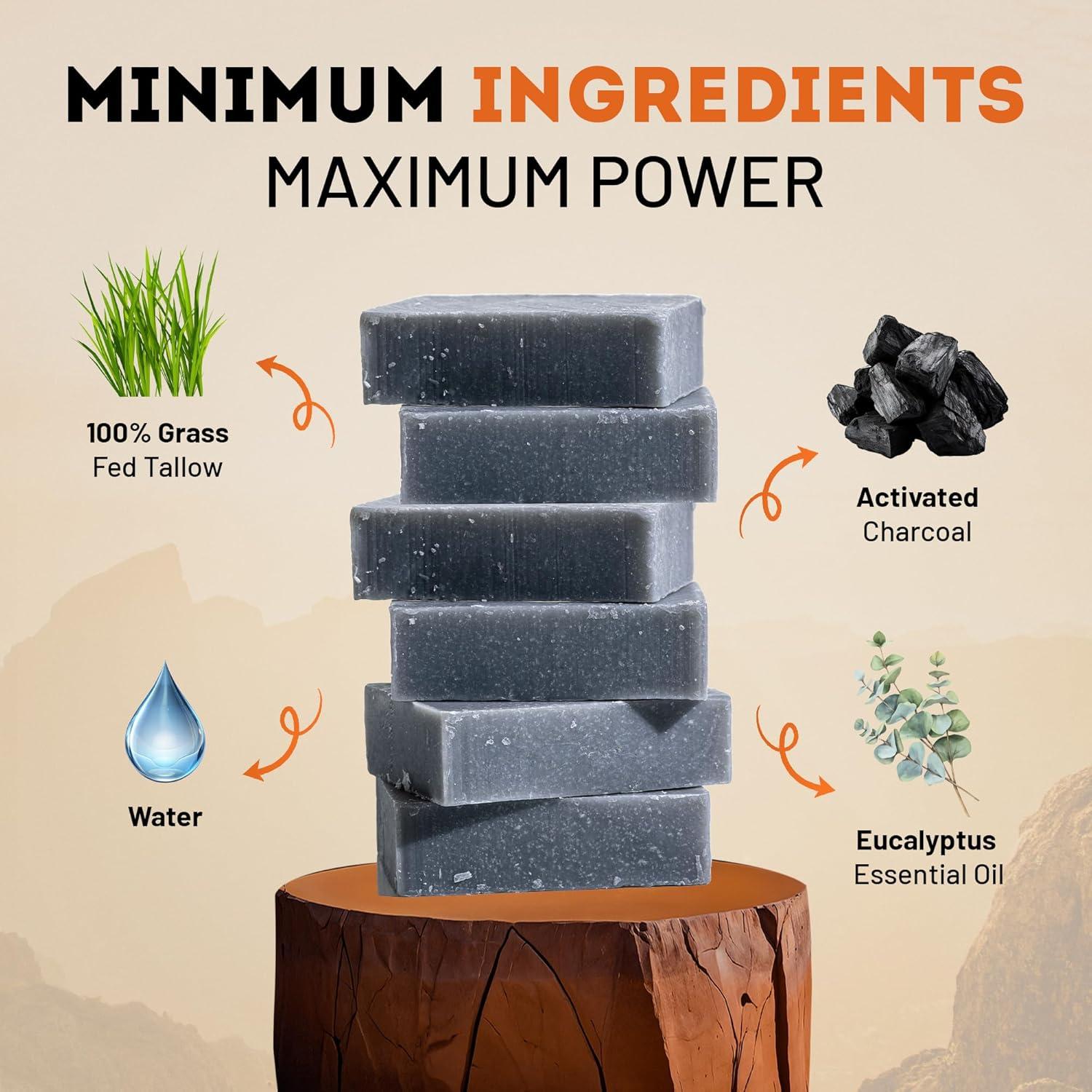 Jabón Beast Mode para Hombres - Carbón Activado y Eucalipto, 2 Barras