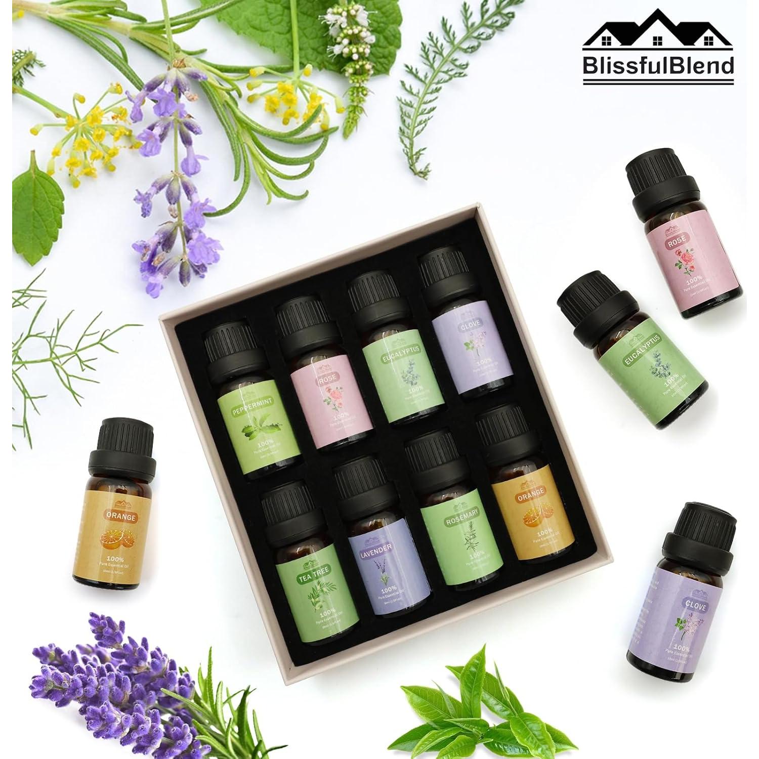 Set de 8 Aceites Esenciales Puro 10ml - BlissfulBlend