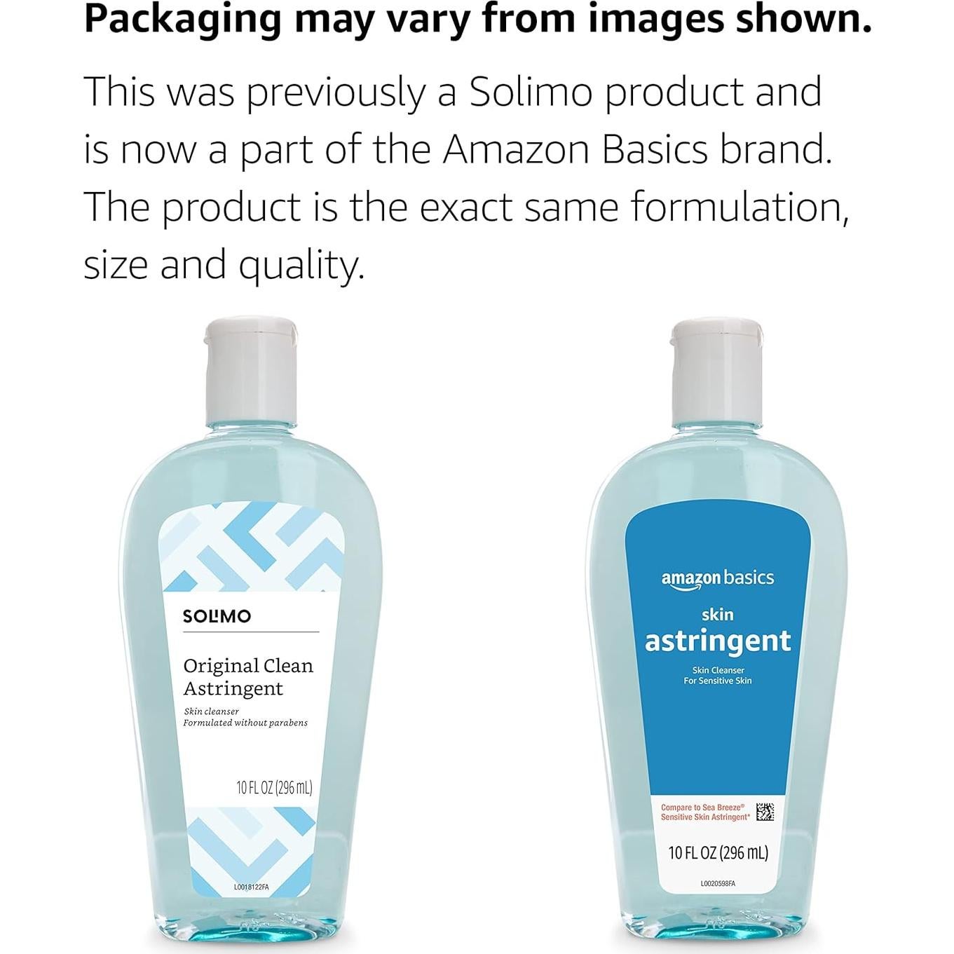 Limpiador Astringente Original Amazon Basics 300 ml Sin Parabenos