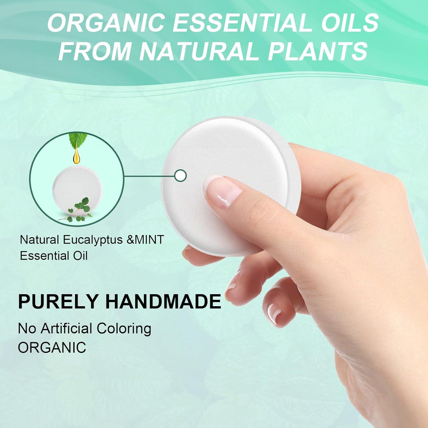 Bombas de Ducha Aromaterapia Orgánicas YOJFOJV - 6 Piezas Eucalipto y Menta