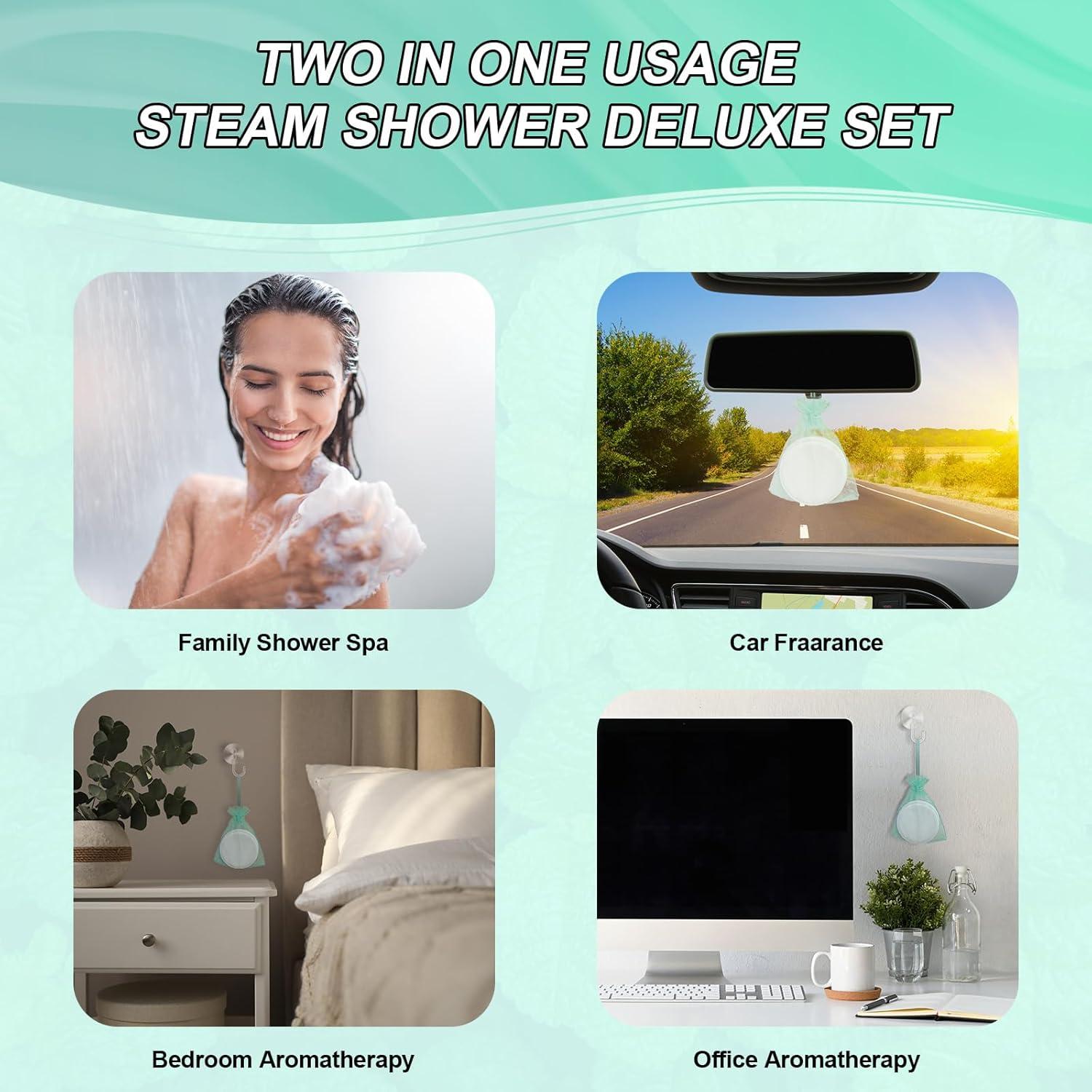 Bombas de Ducha Aromaterapia Orgánicas YOJFOJV - 6 Piezas Eucalipto y Menta