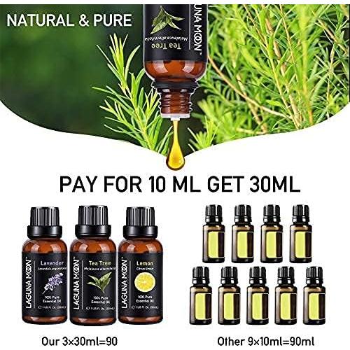 Set de 3 Aceites Esenciales Lagunamoon - Árbol de Té, Lavanda, Limón 90ml