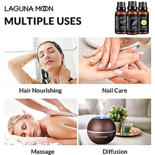 Set de 3 Aceites Esenciales Lagunamoon - Árbol de Té, Lavanda, Limón 90ml