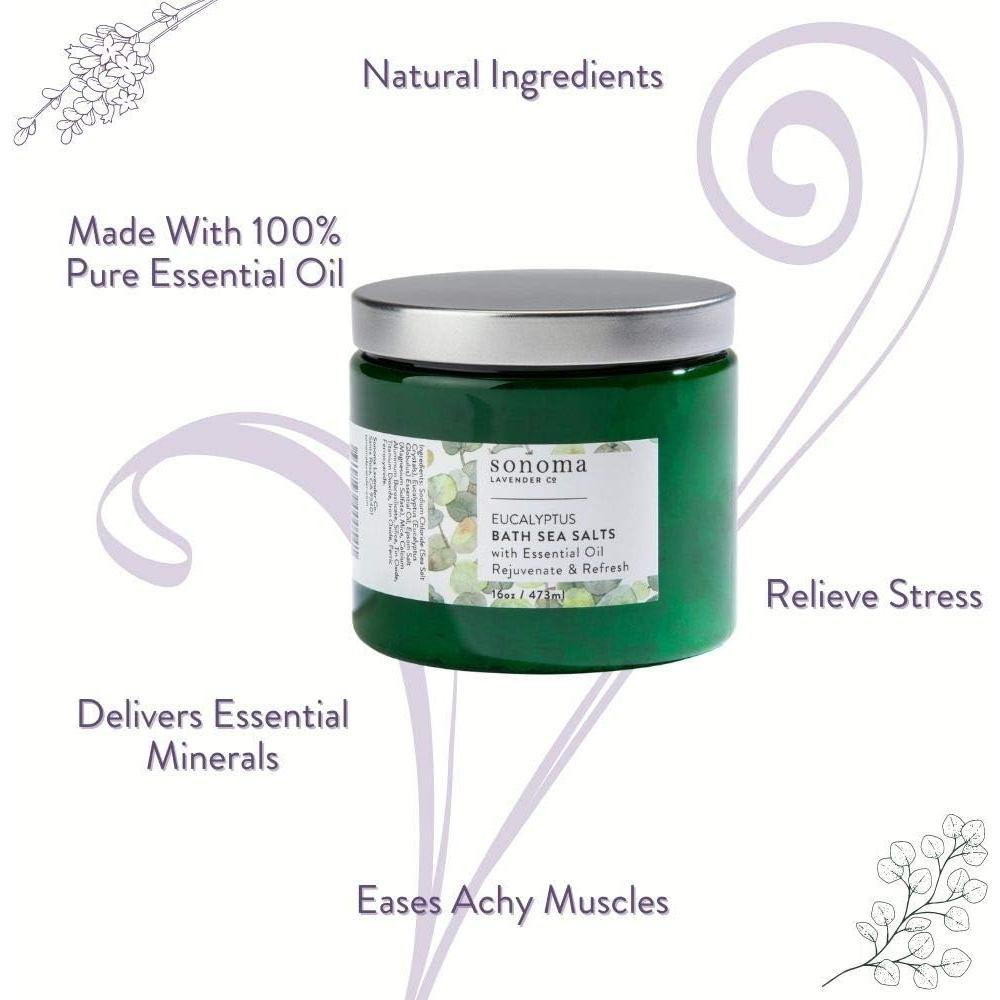 Sal de Baño Eucalipto Sonoma Lavender 453g - Relajante y Desintoxicante