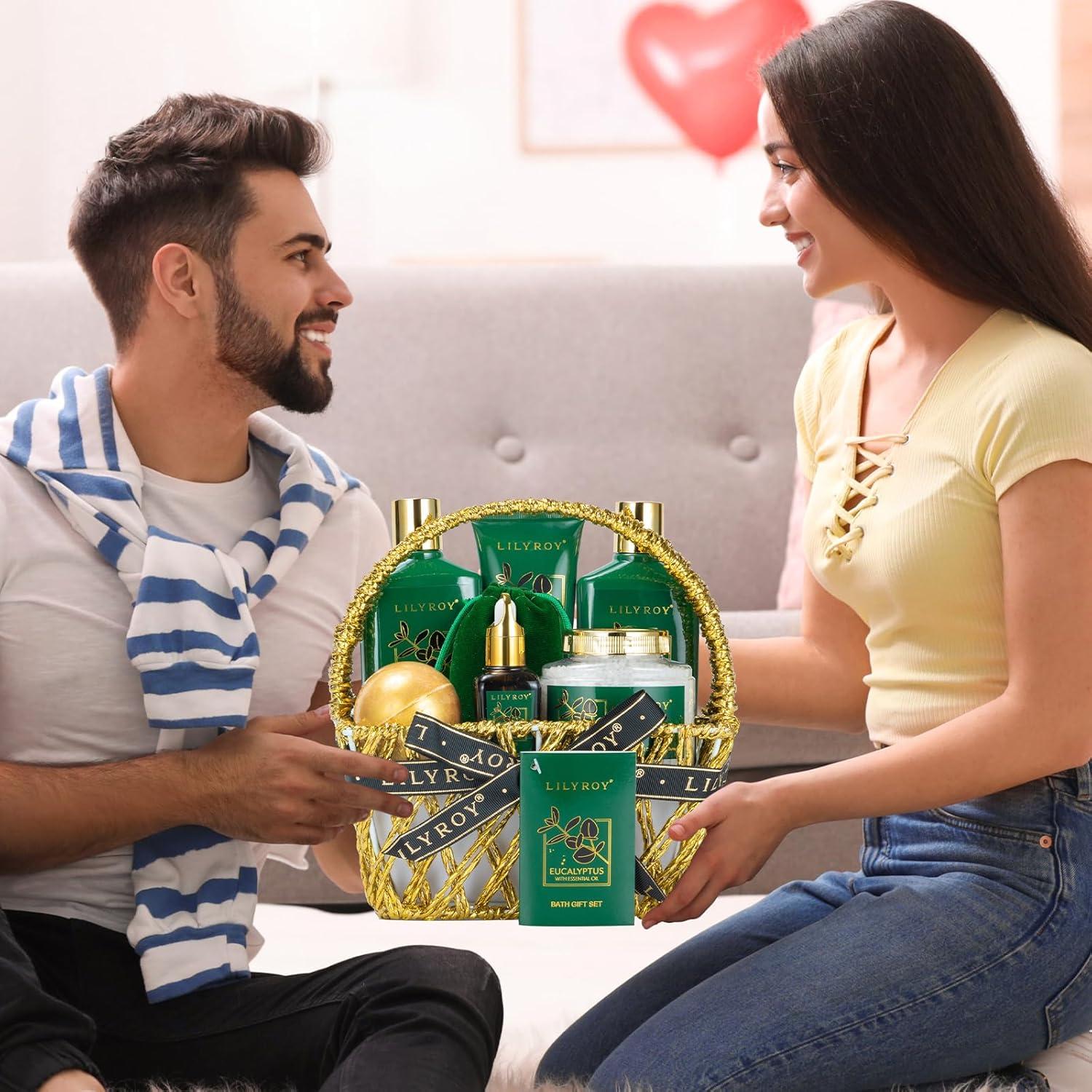 Cesta de Regalo Spa Eucalipto LILY ROY 9 Piezas Cuidado Personal