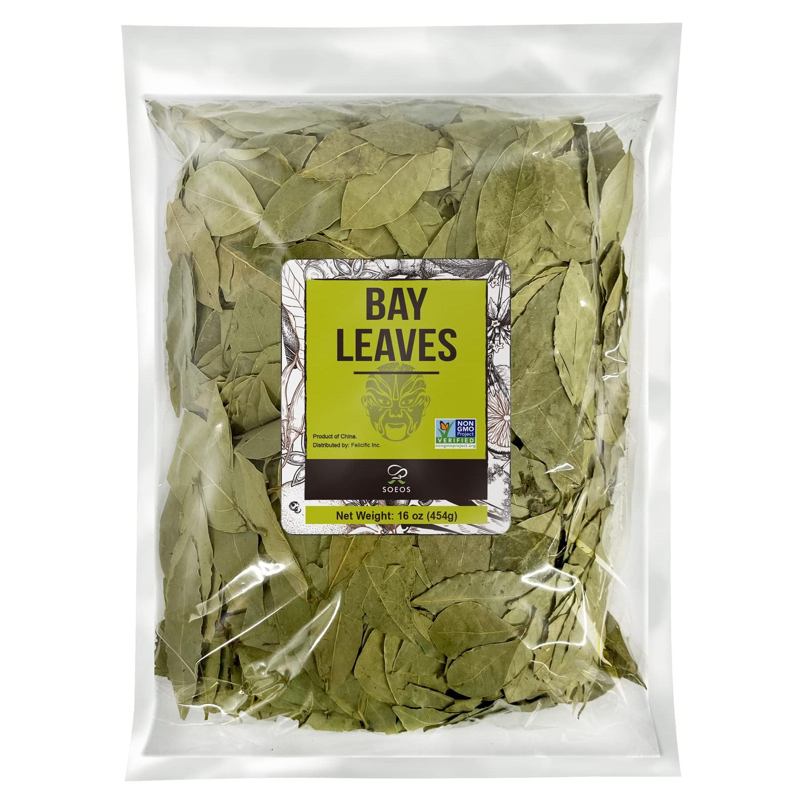 Hojas de Laurel Secas Soeos 454g Sin OGM para Cocinar