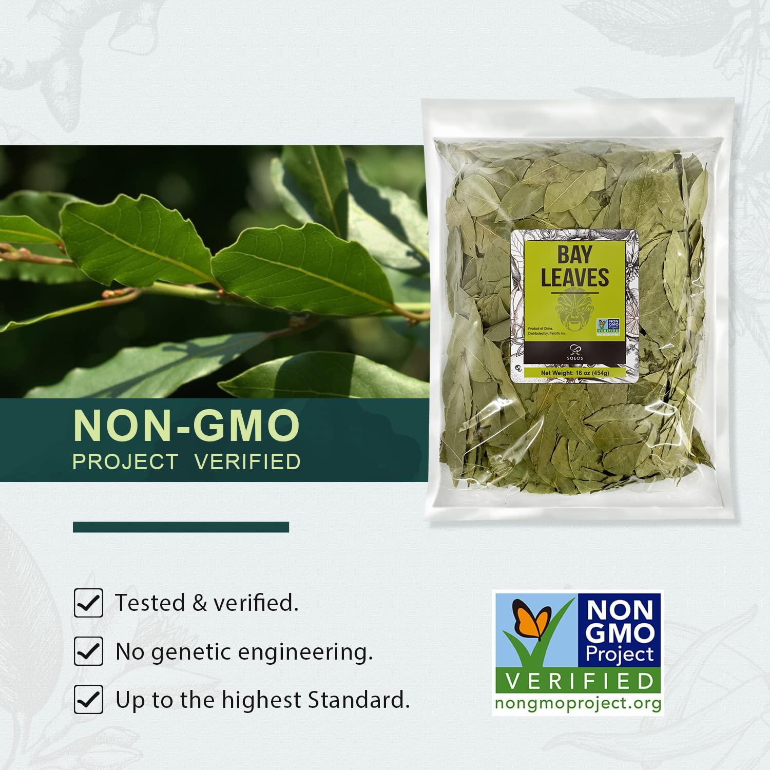 Hojas de Laurel Secas Soeos 454g Sin OGM para Cocinar