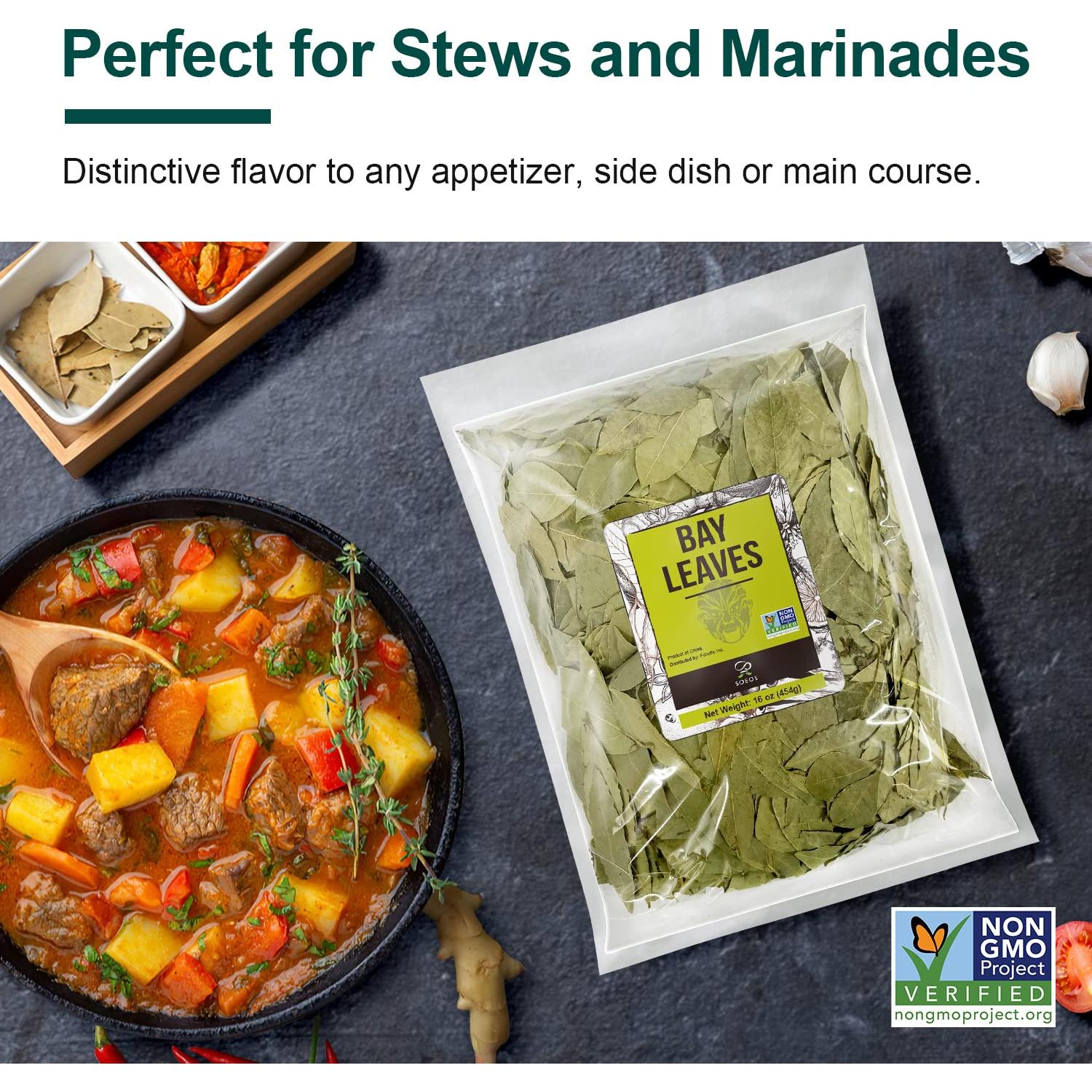 Hojas de Laurel Secas Soeos 454g Sin OGM para Cocinar