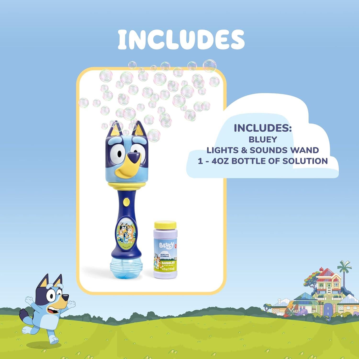 Varita de Burbujas Musical Bluey con Luz y Solución
