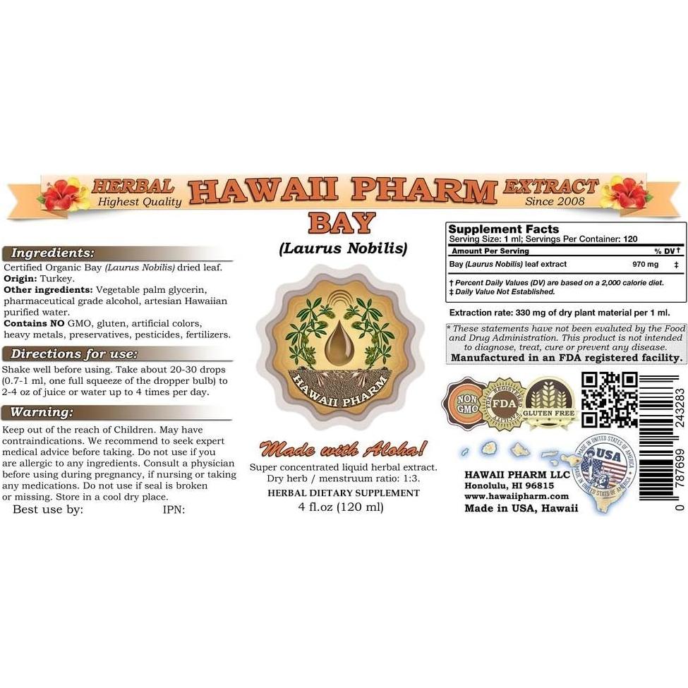 Extracto Líquido de Laurel HawaiiPharm 118 ml - Suplemento Natural
