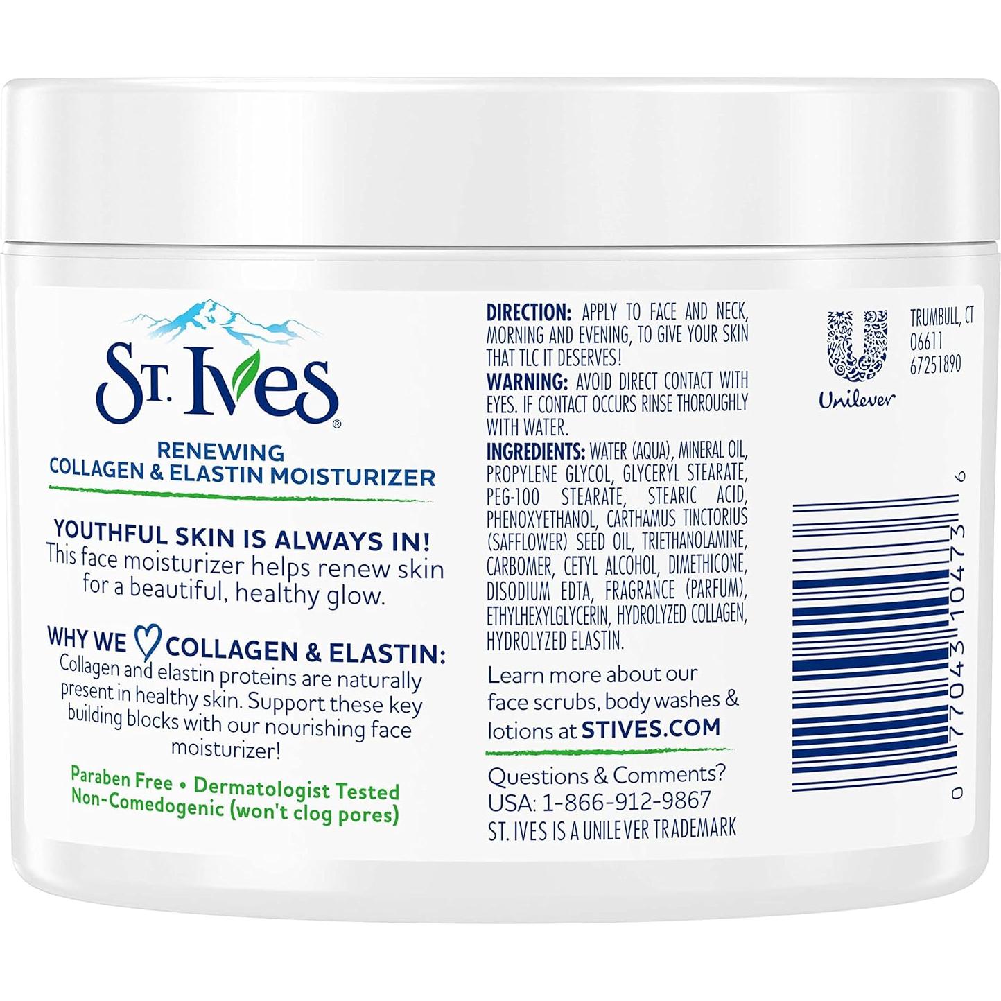 Hidratante Facial St. Ives Colágeno y Elastina 284 g Piel Seca