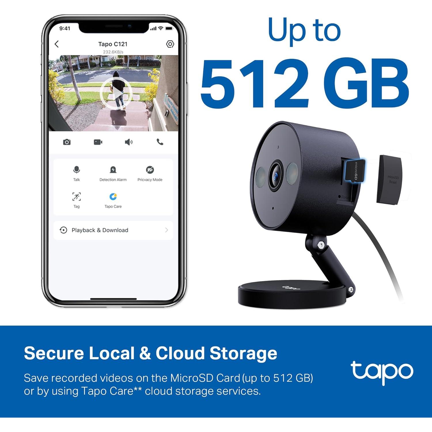 Cámara de Seguridad TP-Link Tapo C121 2K QHD IP66 Nocturna