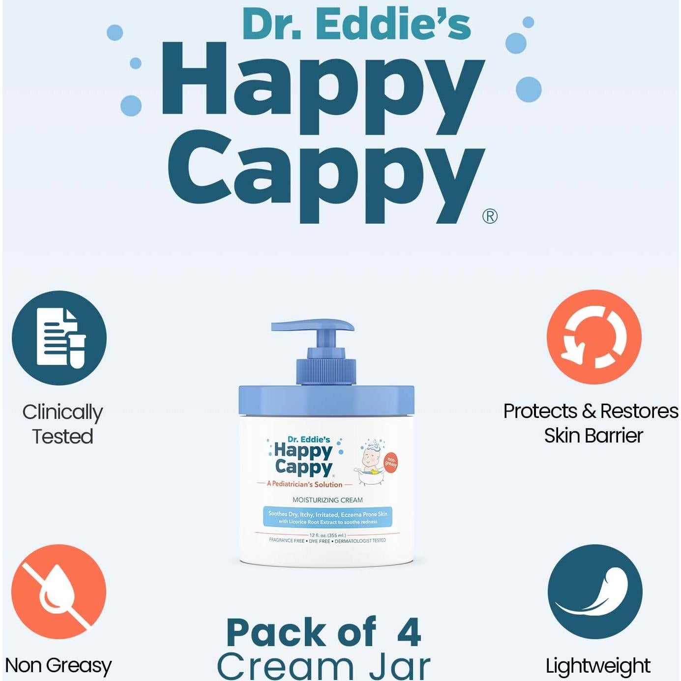 Crema Hidratante Happy Cappy Dr. Eddie para Eczema 4x354.88ml