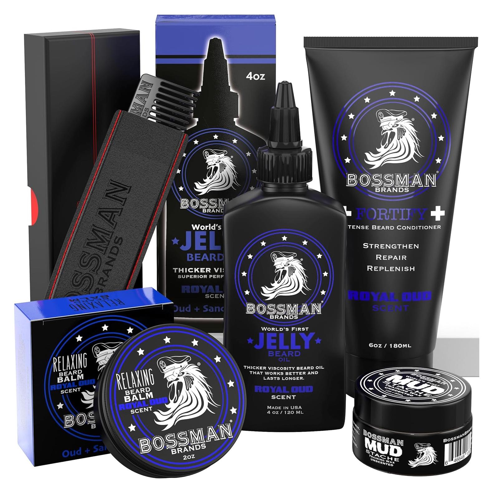 Kit Completo de Cuidado de Barba Bossman - 5 Piezas Oud Real