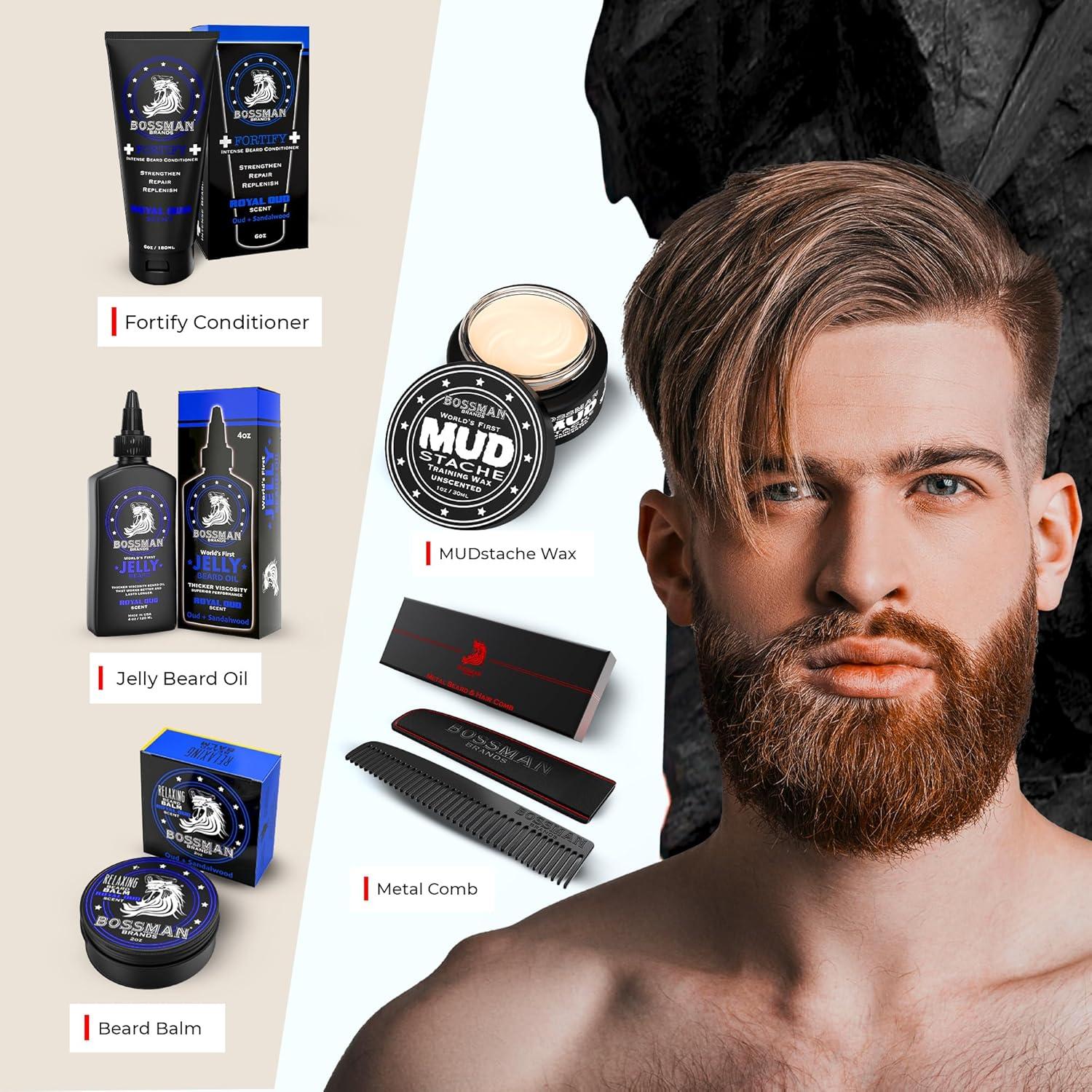 Kit Completo de Cuidado de Barba Bossman - 5 Piezas Oud Real
