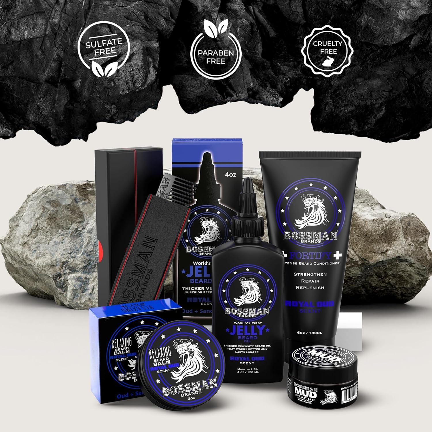 Kit Completo de Cuidado de Barba Bossman - 5 Piezas Oud Real